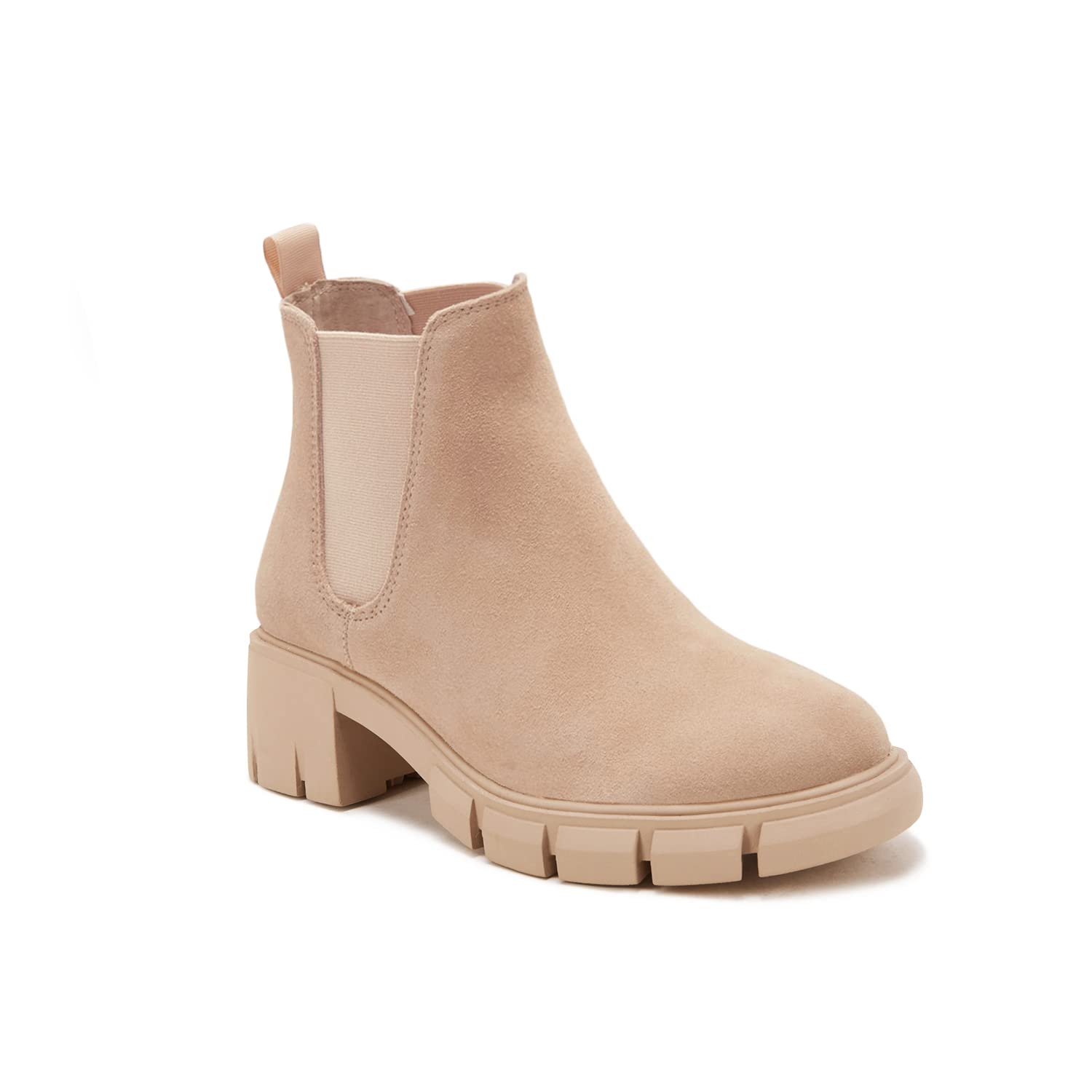 GitHubafuil Women's Chelsea Boots - Fashion Platform Chunky Block Heel Ankle Booties for Women | Slip-On Combat Boots for Casual Outfits, Work & Fall/Winter Style