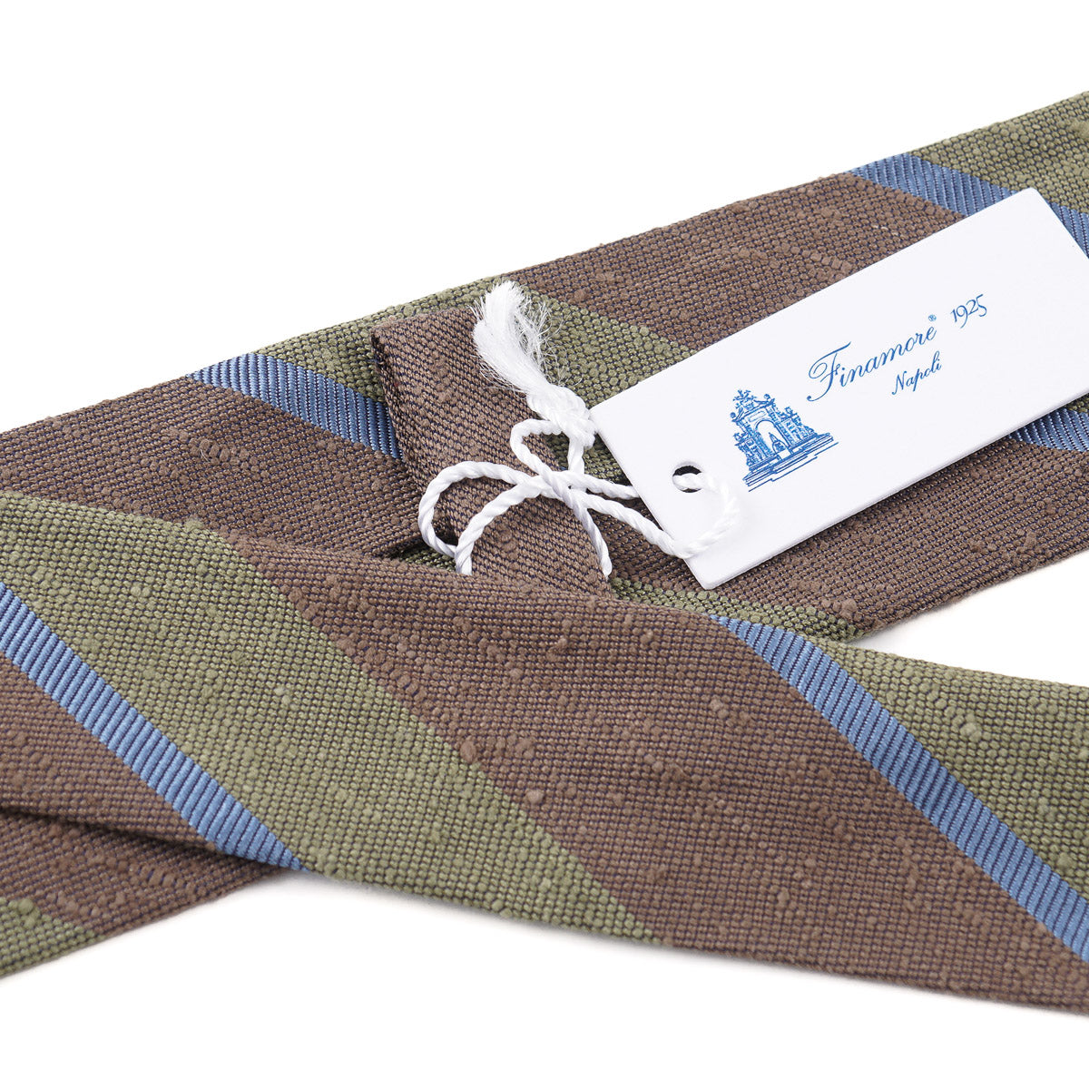 Finamore Premium Unlined Slub Textured Silk Tie for Men - Elegant Business & Formal Wear Accessory - Perfect for Weddings, Office & Special Occasions