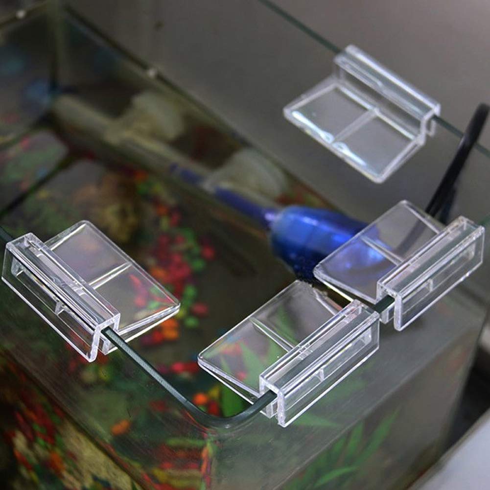 8mm Acrylic Aquarium Cover Clips - 6 Pack for Rimless Fish Tanks | Secure Glass Lid Support for Home & Office Aquariums