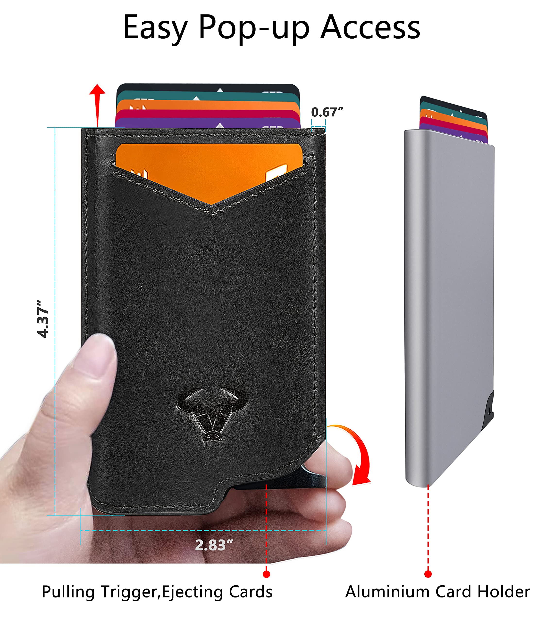 BigAnt Men's Slim RFID Blocking Wallet with Aluminum Money Clip - Holds 8 Cards - Perfect Gift for Men - Ideal for Travel, Business & Everyday Use