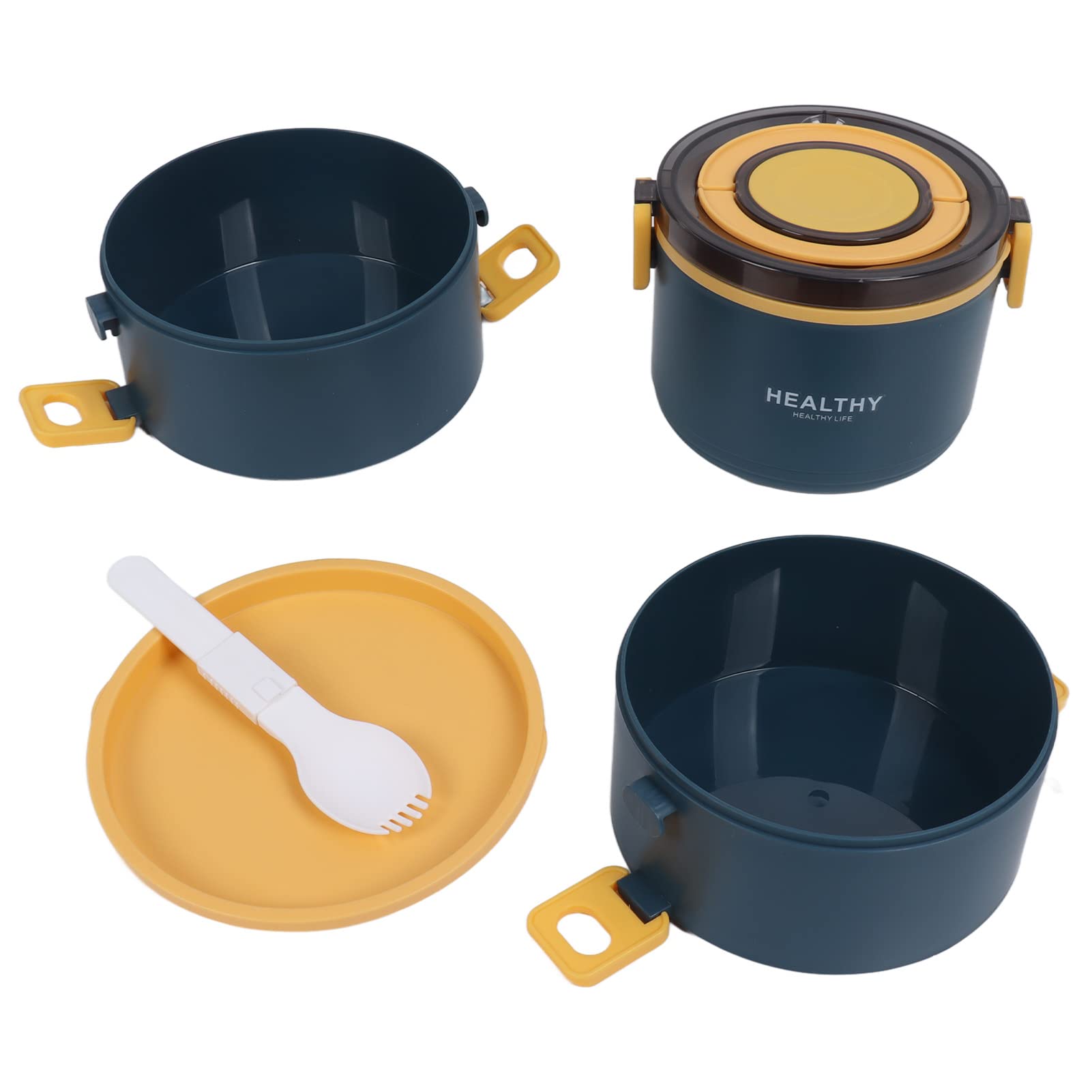 Shanrya 2200ml Round Insulated Lunch Box - Leak-Proof Thermal Food Container for Office, School, Picnic & Travel - BPA-Free Stainless Steel Lunch Box for Hot & Cold Meals