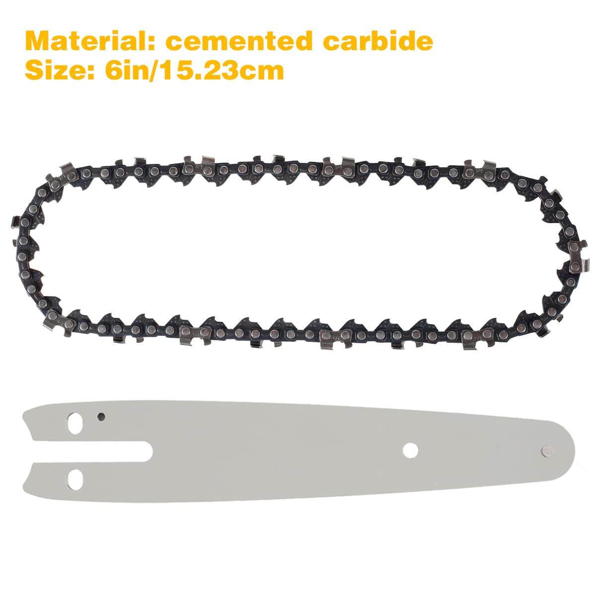 6 Inch Mini Chainsaw Chain with Guide Bars - Replacement Saw Chain for Home & Garden Use - Perfect for Tree Trimming, Pruning, and DIY Woodworking Projects