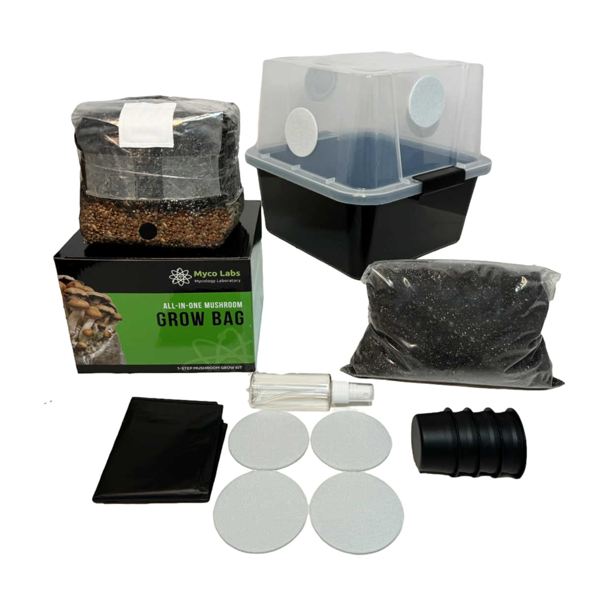 Midwest Grow Kits All-in-One Mushroom Monotub Starter Kit (6 LBS) - Easy Home Mushroom Cultivation for Beginners | Perfect for Gourmet Cooking & Medicinal Use
