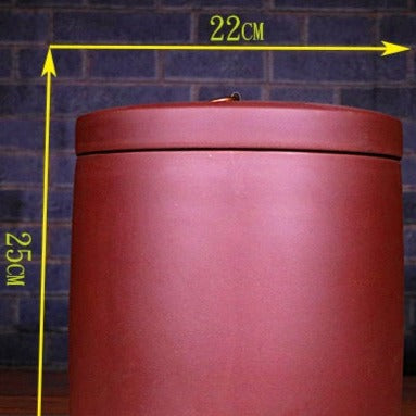 Premium Zisha Clay Tea Storage Container - Large Capacity (Holds 9x357g Tea Cakes or 1.5kg Loose Leaf Tea) | Ideal for Pu-erh, Black Tea & Oolong Tea Storage & Aging