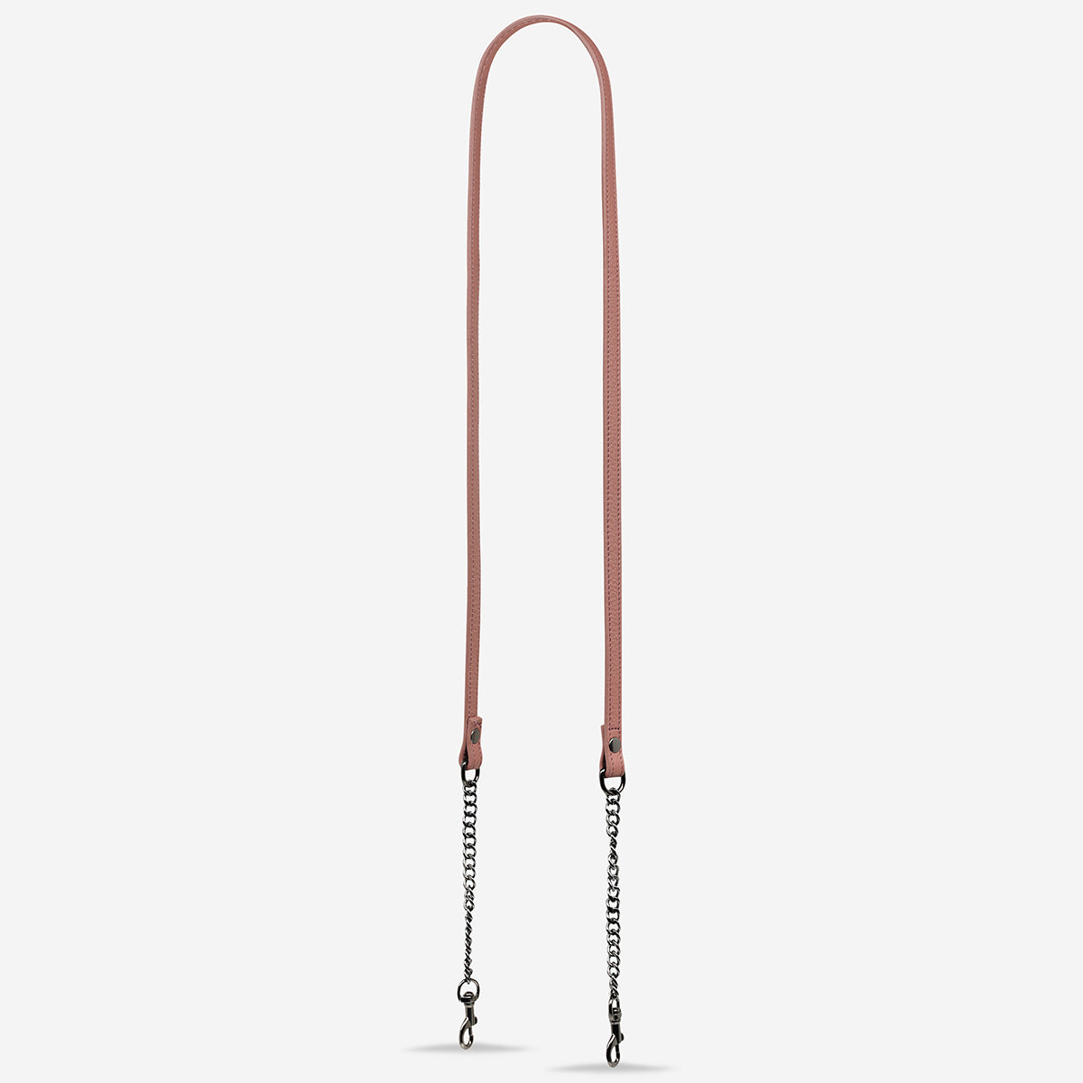 Stylish Leather Strap with Chain in Dusty Rose - Perfect for Handbags, Wallets & Accessories | Fashion Jewelry for Women