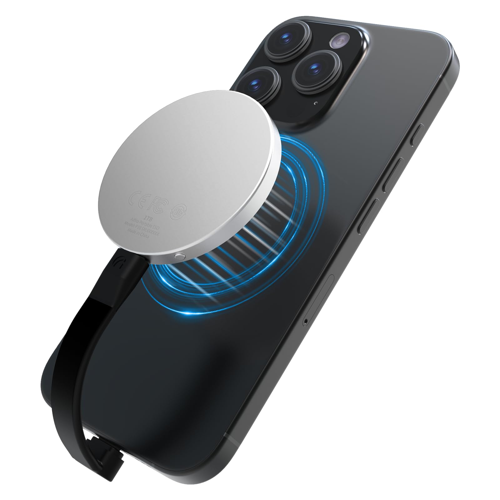 P10 Magnetic PSSD 2TB - iPhone MagSafe Portable SSD with 2000MB/s Speed, USB-C 3.2 Gen 2x2 (20Gbps), SM2320 Controller, Firmware Update - Perfect for Photographers, Videographers & Professionals On-The-Go