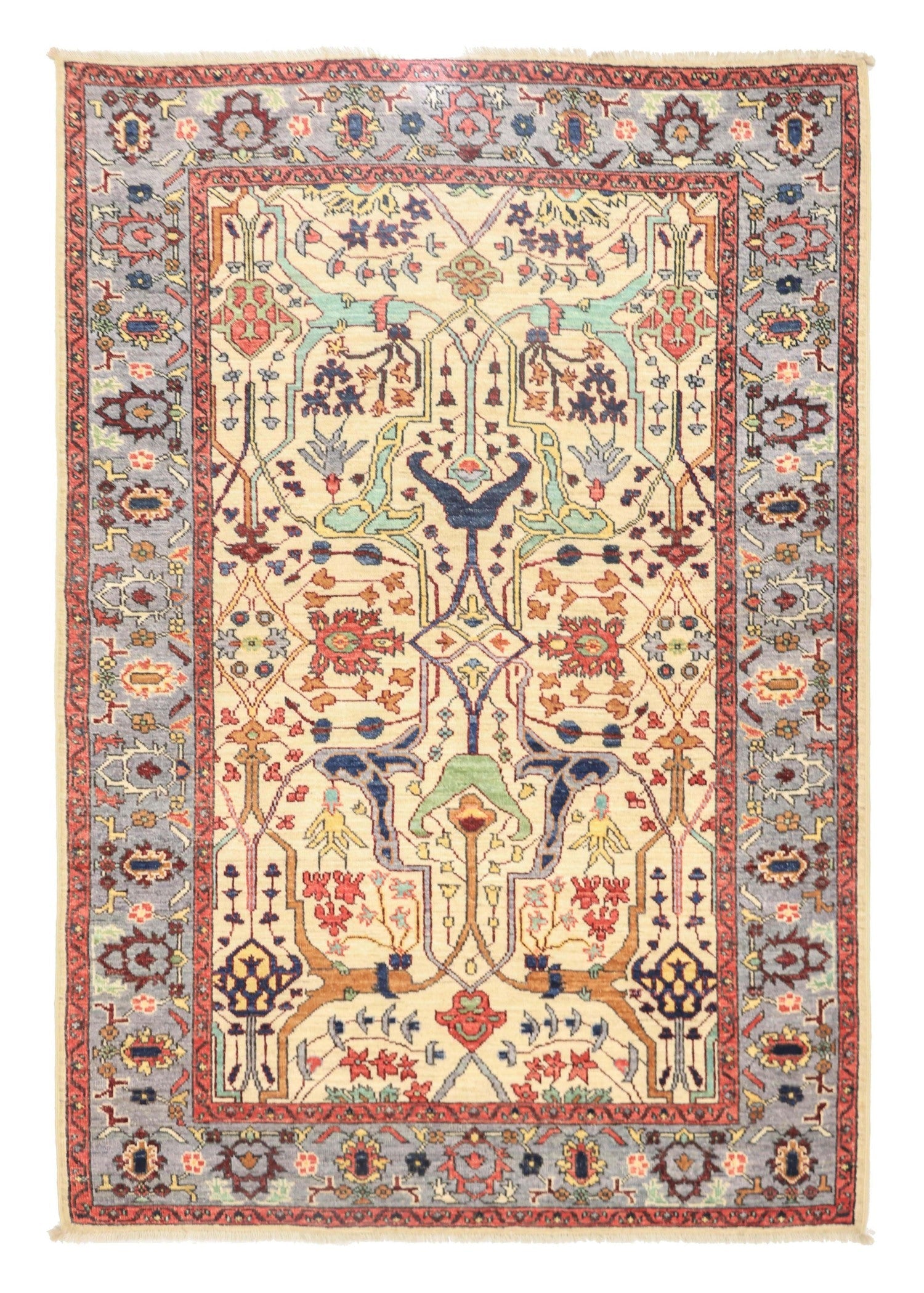 Handwoven Arabesque Tribal Rug - Authentic Bohemian Design for Home Decor, J76981 | Perfect for Living Room, Bedroom, or Boho Chic Interior Styling