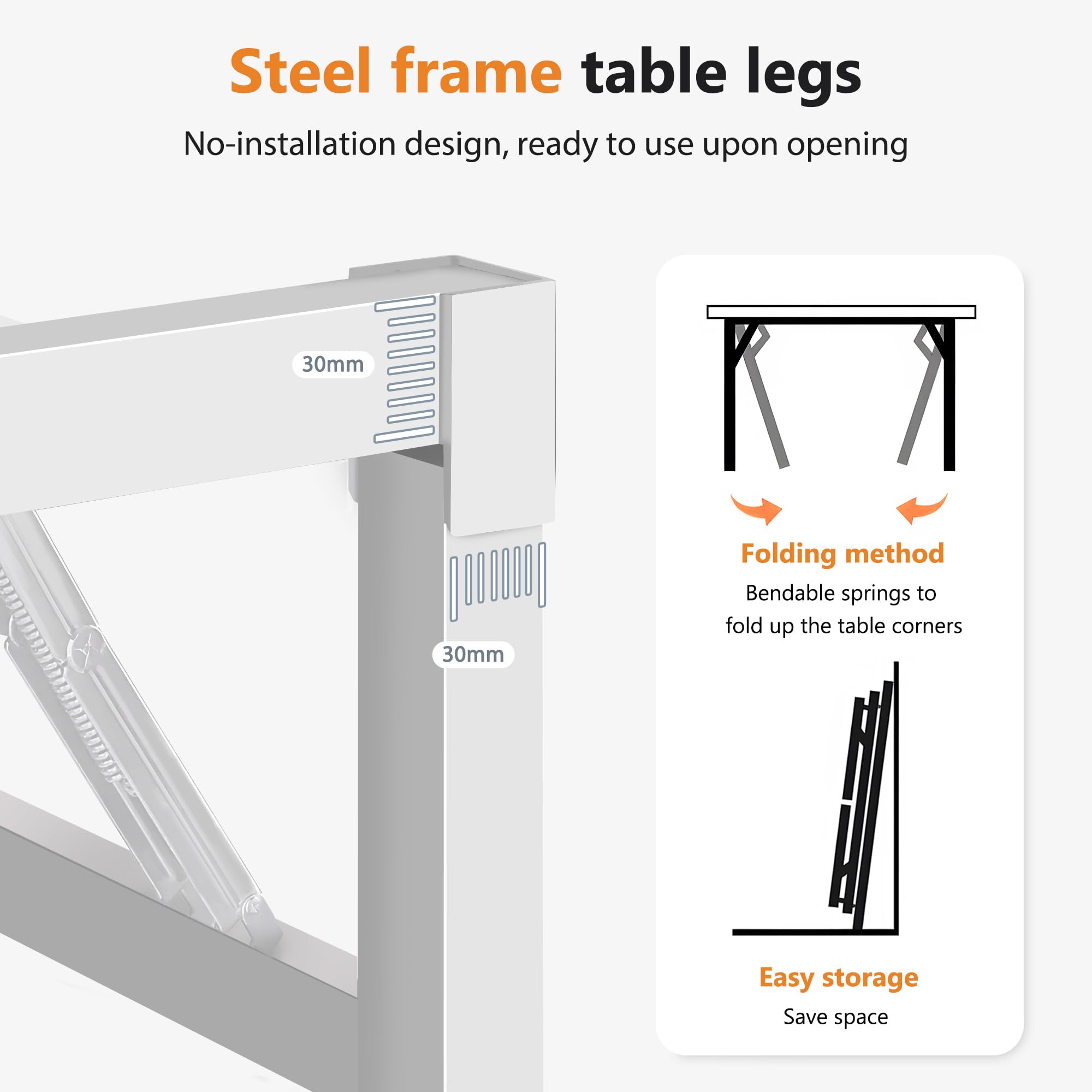 DlandHome 62-inch Computer Desk - Sturdy Metal Frame Office Desk with Teak & White Finish, Perfect for Home Office, Study, Writing & Workstation Use