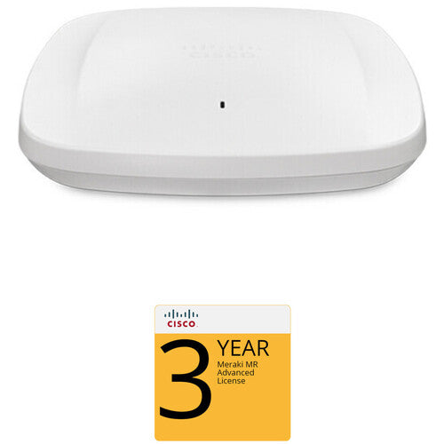 Cisco MR57 802.11ax 4x4:4 MU-MIMO Dual Band WiFi 6 Access Point Kit with 3-Year Advanced License & Support - Ideal for High-Density Enterprise & Office Networks