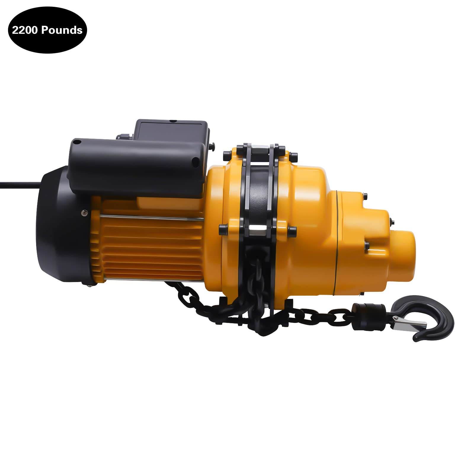 1 Ton Electric Chain Hoist - 2200 LBS Capacity with 3M Wired Remote Control, 1500W Heavy Duty Lifting System, Emergency Stop & 13ft Max Lift - 110V for Warehouse, Construction & Industrial Use