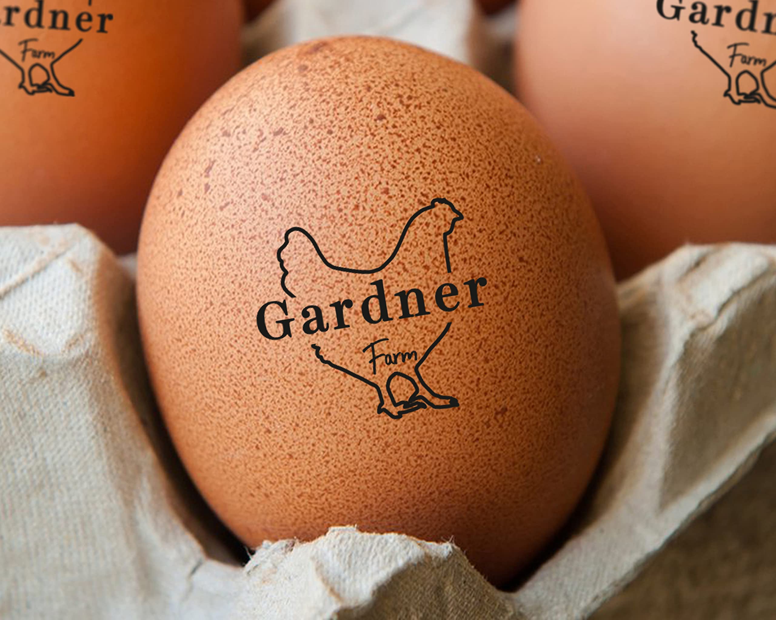 Personalized Egg Stamp for Fresh Eggs - Custom Chicken Egg Wooden Rubber Stamper with Self-Inking Black Ink | Farm & Kitchen Use | Unique Mini Logo Design for Egg Labeling & Packaging