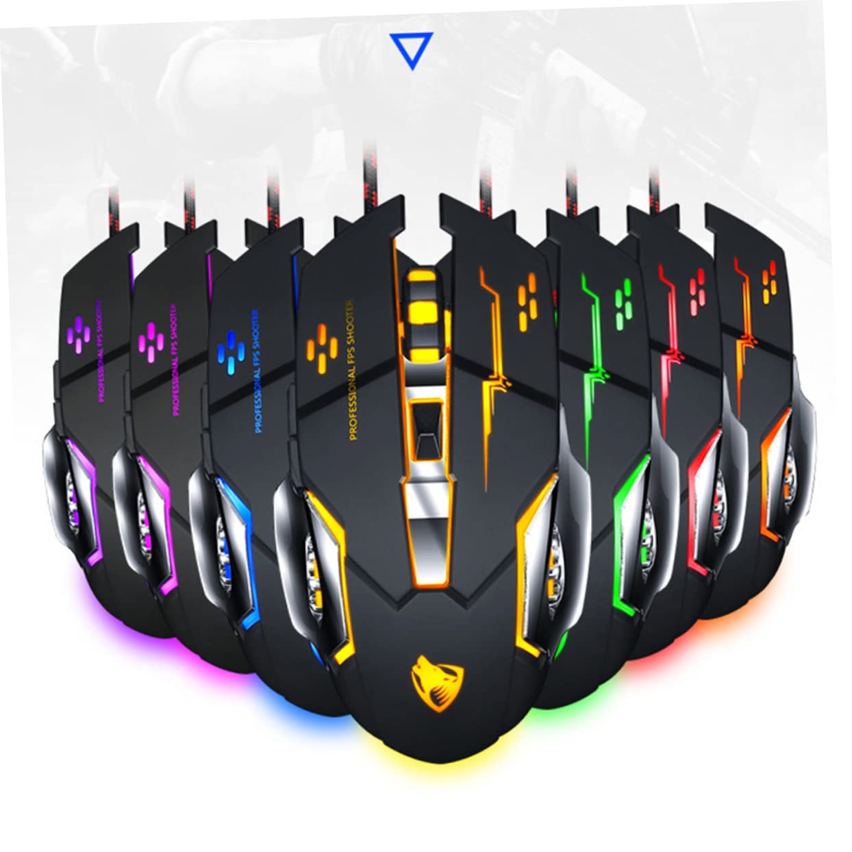Gadpiparty 2 Pack Wired Gaming Mouse - USB Optical Computer Mouse with Ergonomic Design for PC, Laptop, Office & Gaming - V6 Mechanical Corded Mouse (Great for Work, Gaming & Everyday Use)