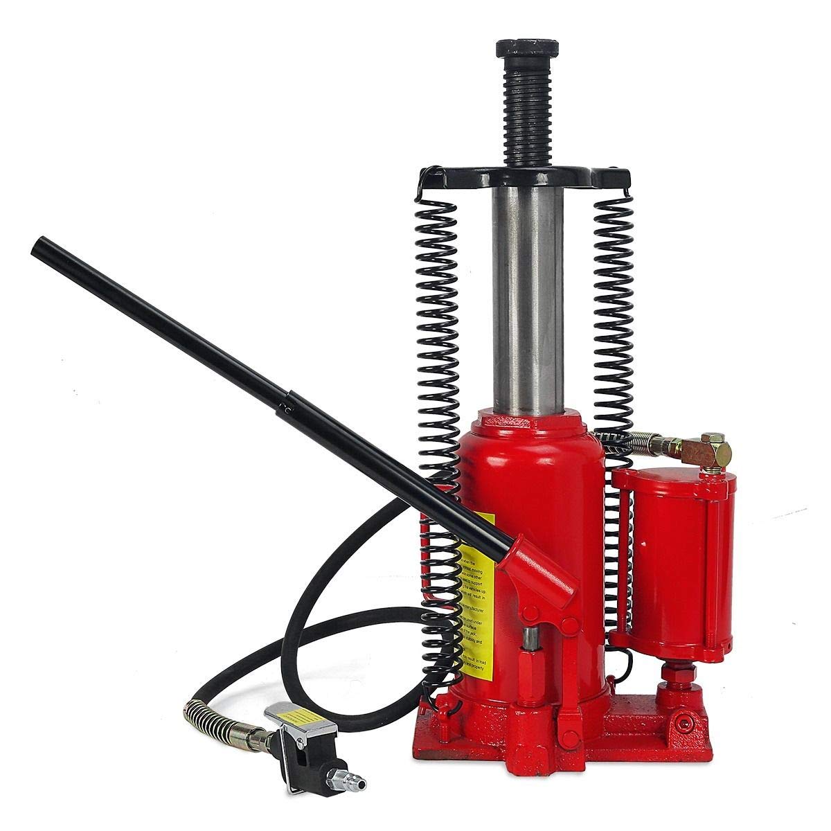 20 Ton Hydraulic Air Bottle Jack - Low Profile Portable Air-Operated Lift with Handle for Car, Truck & SUV - Heavy Duty Vehicle Repair & Emergency Roadside Assistance Tool