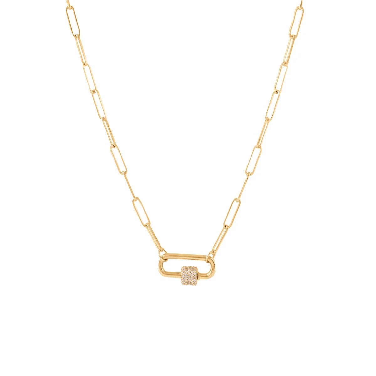 POISE Oval Link Open Ended Necklace in Gold - Adjustable Chain with Connector for Layering & Stacking | Perfect for Everyday Wear & Special Occasions