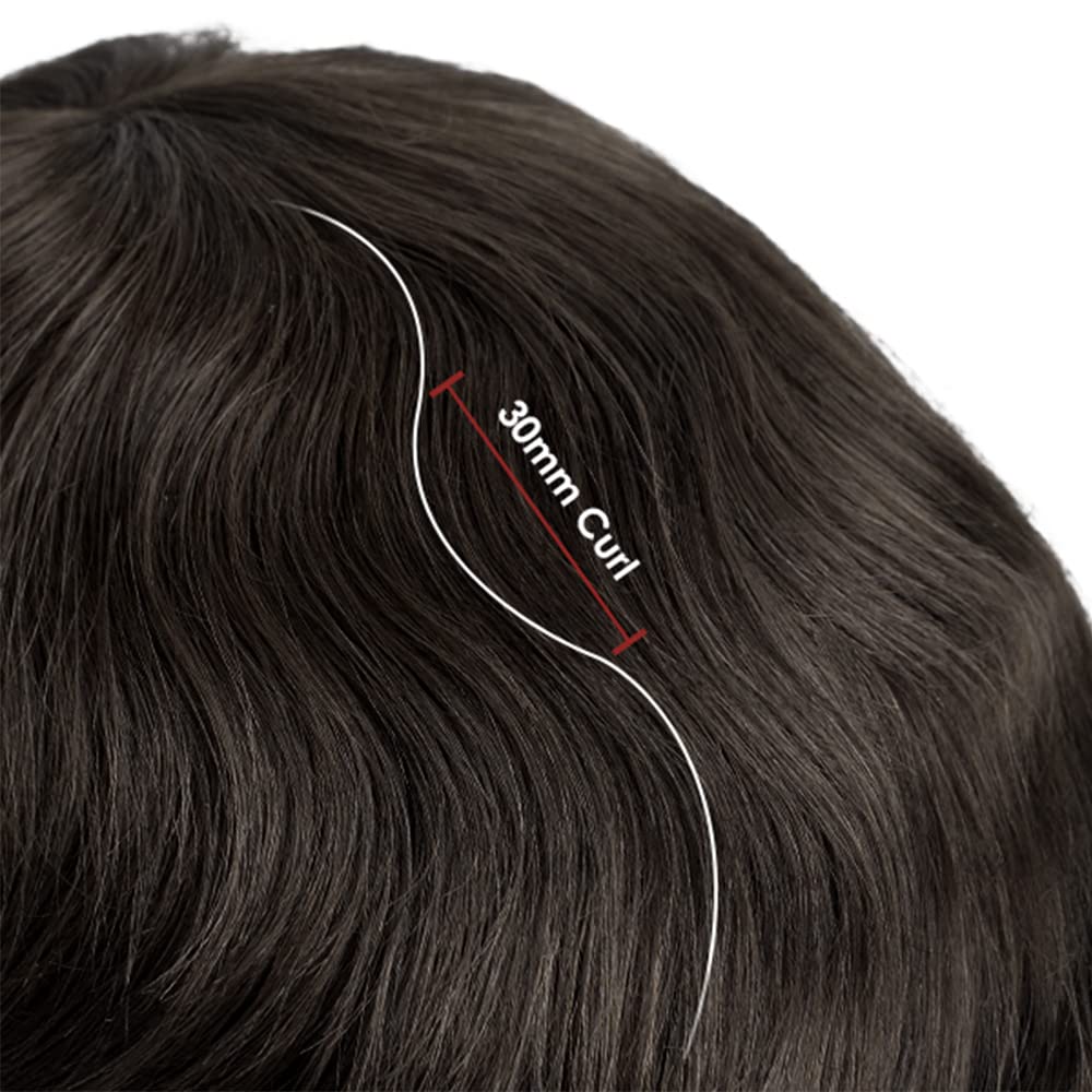 Lordhair Men's Hair System - Natural Human Hair Toupee with Lace Front & Skin Perimeter Base - Multiple Sizes Available - Perfect for Daily Wear, Special Occasions & Hair Loss Solutions