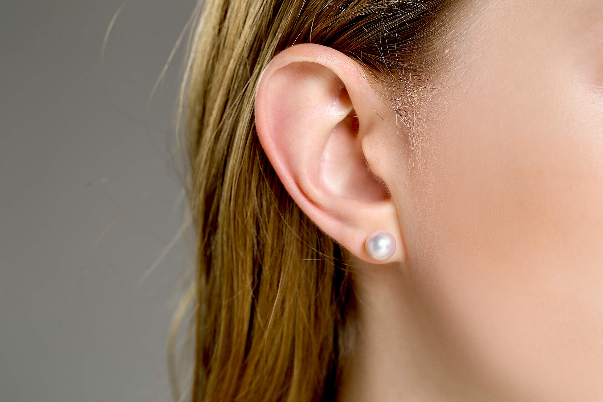14K Gold AAAAA 8.5-9mm White Freshwater Cultured Pearl Stud Earrings for Women - Elegant Jewelry Gift for Wedding, Anniversary & Special Occasions