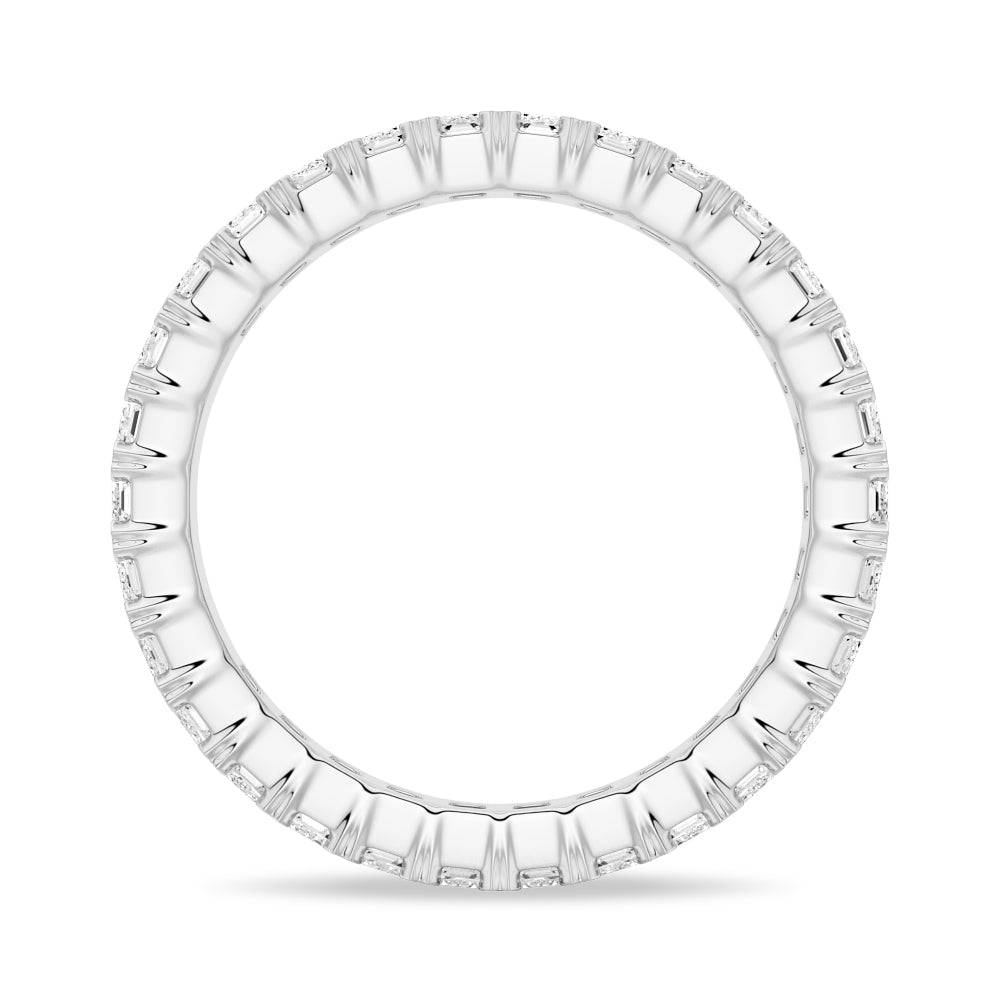 4.6 Carat Emerald Cut Moissanite Eternity Ring for Women - Wedding, Engagement, Anniversary Jewelry Gift - Durable & Sparkling Lab-Created Gemstone Band for Everyday Wear or Special Occasions