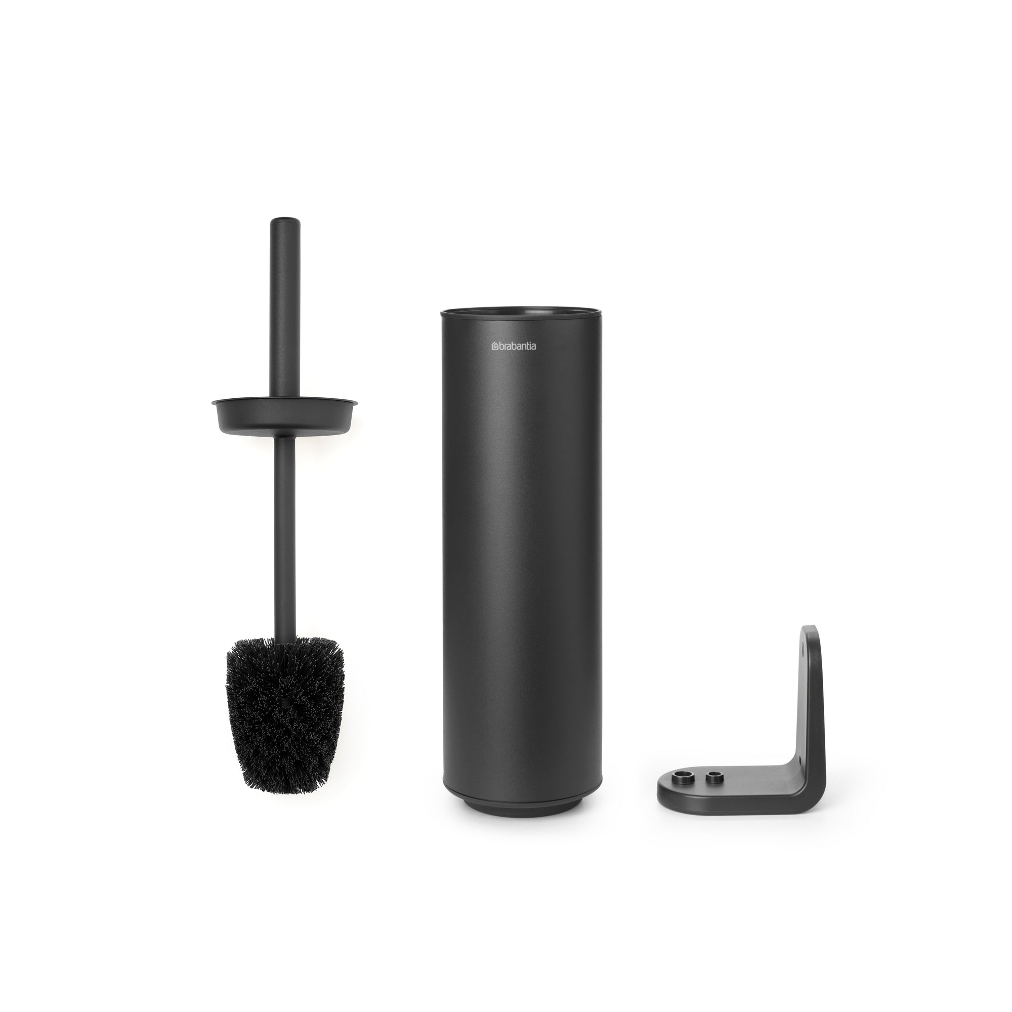 Mindset Toilet Brush & Holder Set - Infinite Grey Color with Replaceable Brush Head | Bathroom Cleaning Essentials for Home & Office Use