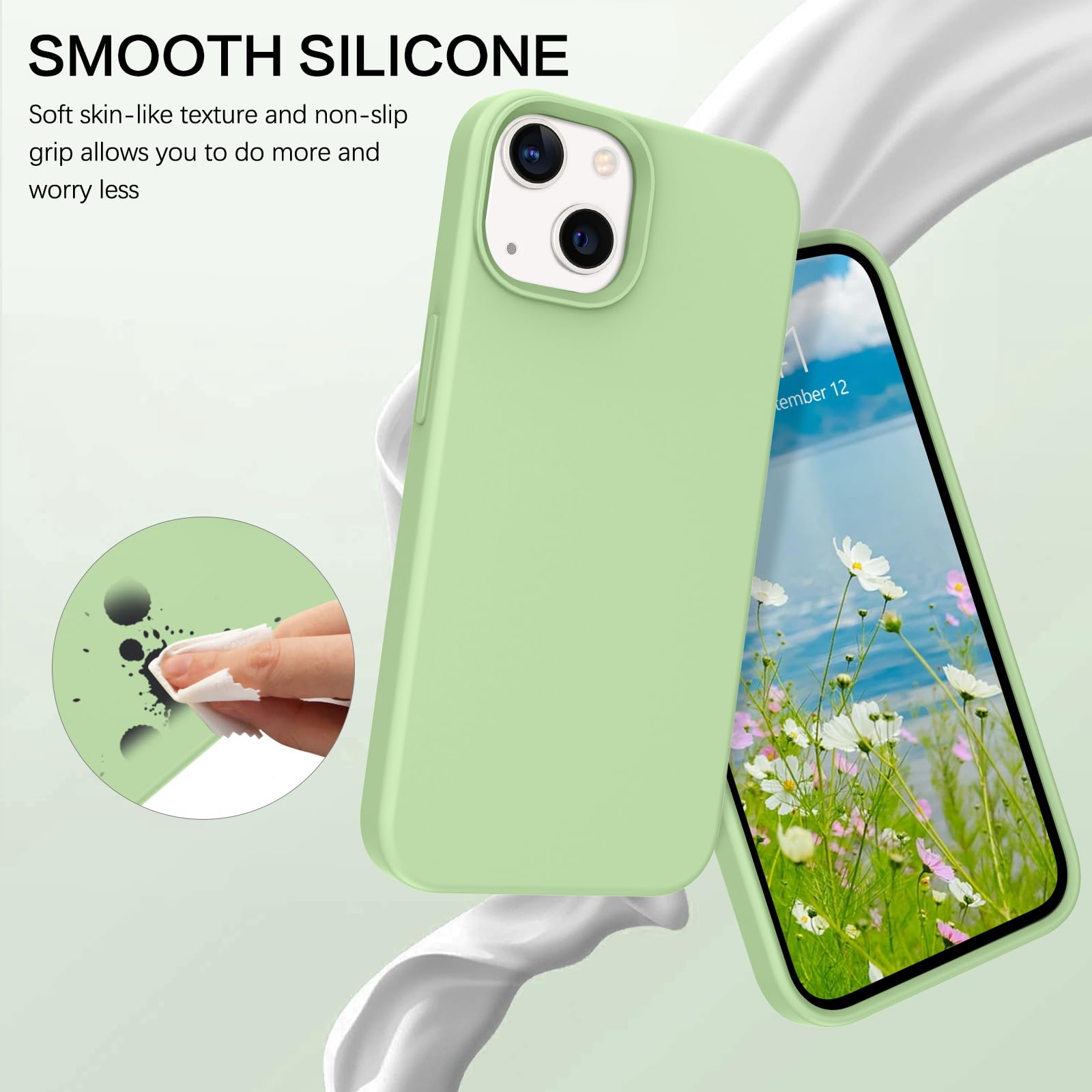 BENTOBEN Slim Liquid Silicone Case for iPhone 13 Mini 5.4