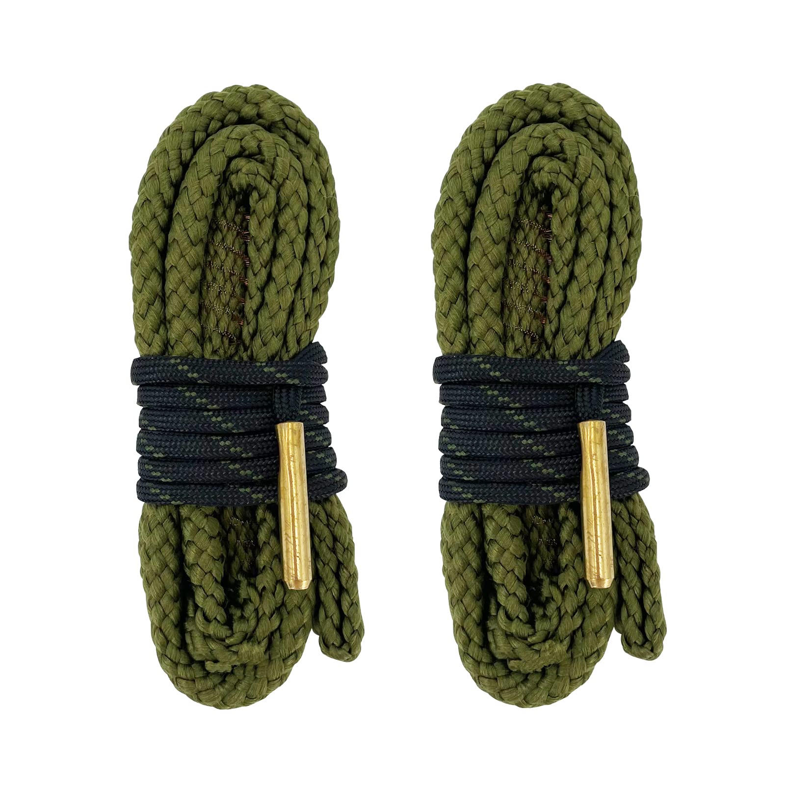 2 Pack Gun Cleaning Snake Rope - Universal Bore Cleaner for Pistol, Handgun, Shotgun (Fits .22, .223, 5.56mm, .380, 9mm, 12GA, .308, .357, .44, .45 Caliber) - Quick & Easy Firearm Maintenance for Hunting & Range Shooting