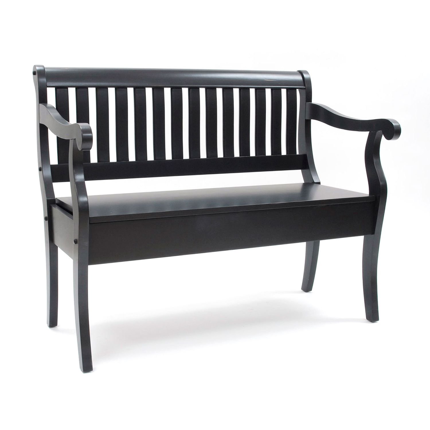 Kensington Storage Bench with Cushion Seat - Wooden Entryway Bench for Shoes, Coats & Bags - Perfect for Hallway, Living Room & Bedroom Organization