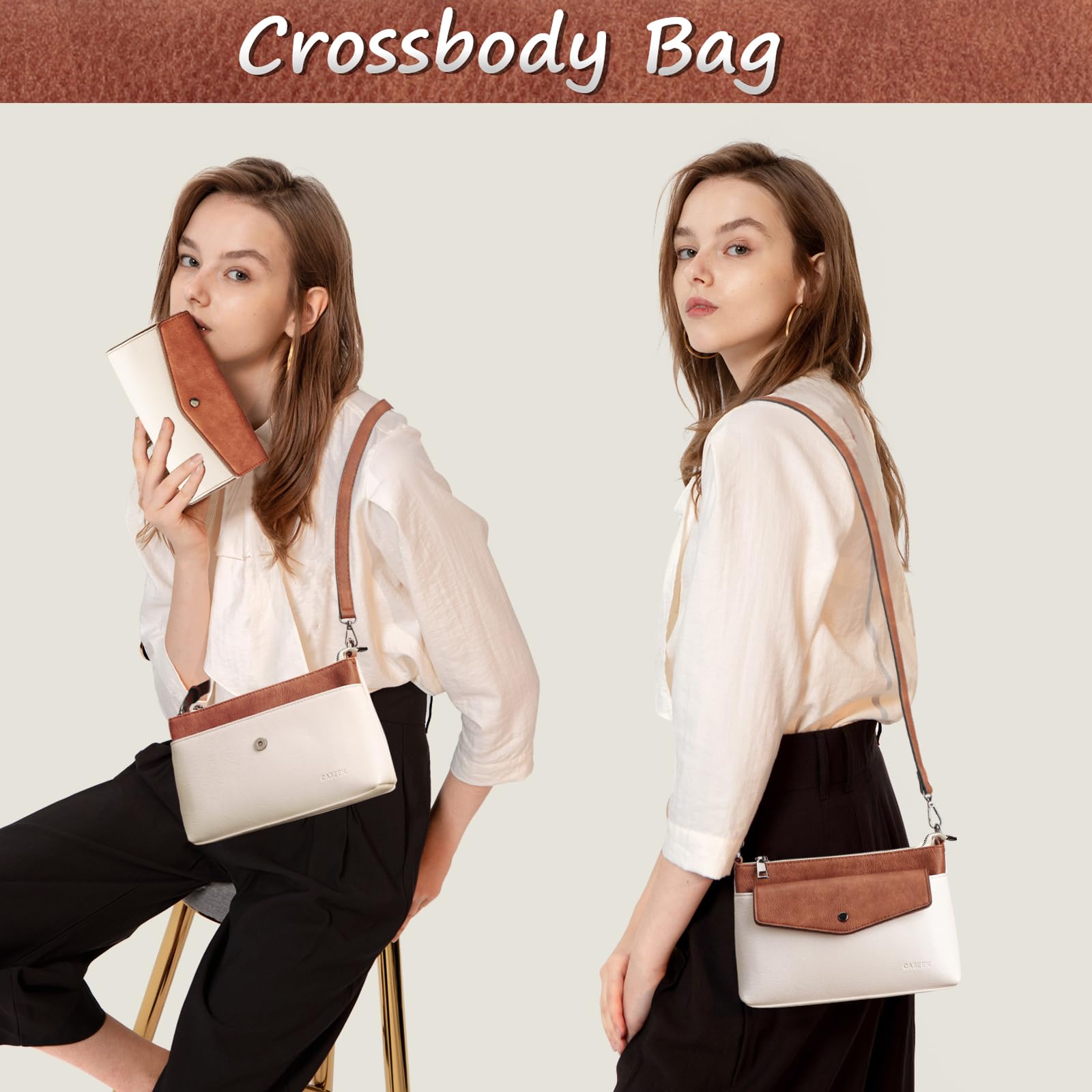 Women's Medium Crossbody Bag - Fashion Leather Purse for Daily & Travel Use