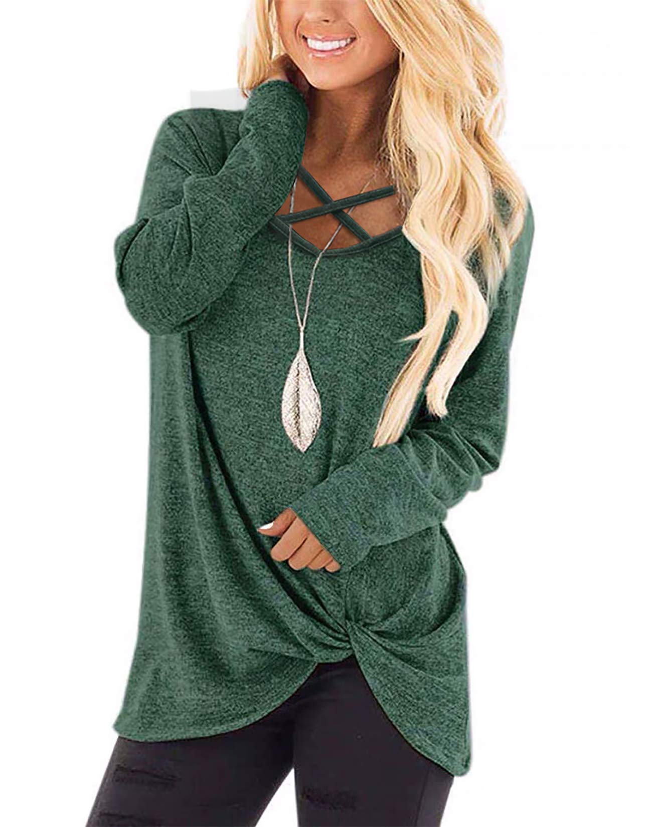 NIASHOT Women's Long Sleeve V-Neck Sweater Top - Soft Casual Fall Knit Shirt for Layering, Office Wear & Autumn Outfits