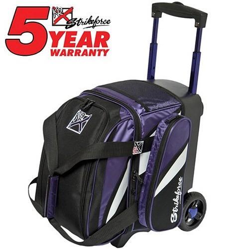 KR Strikeforce Cruiser Single Roller Bowling Bag - Purple, White & Black - Perfect for League Play & Tournament Travel