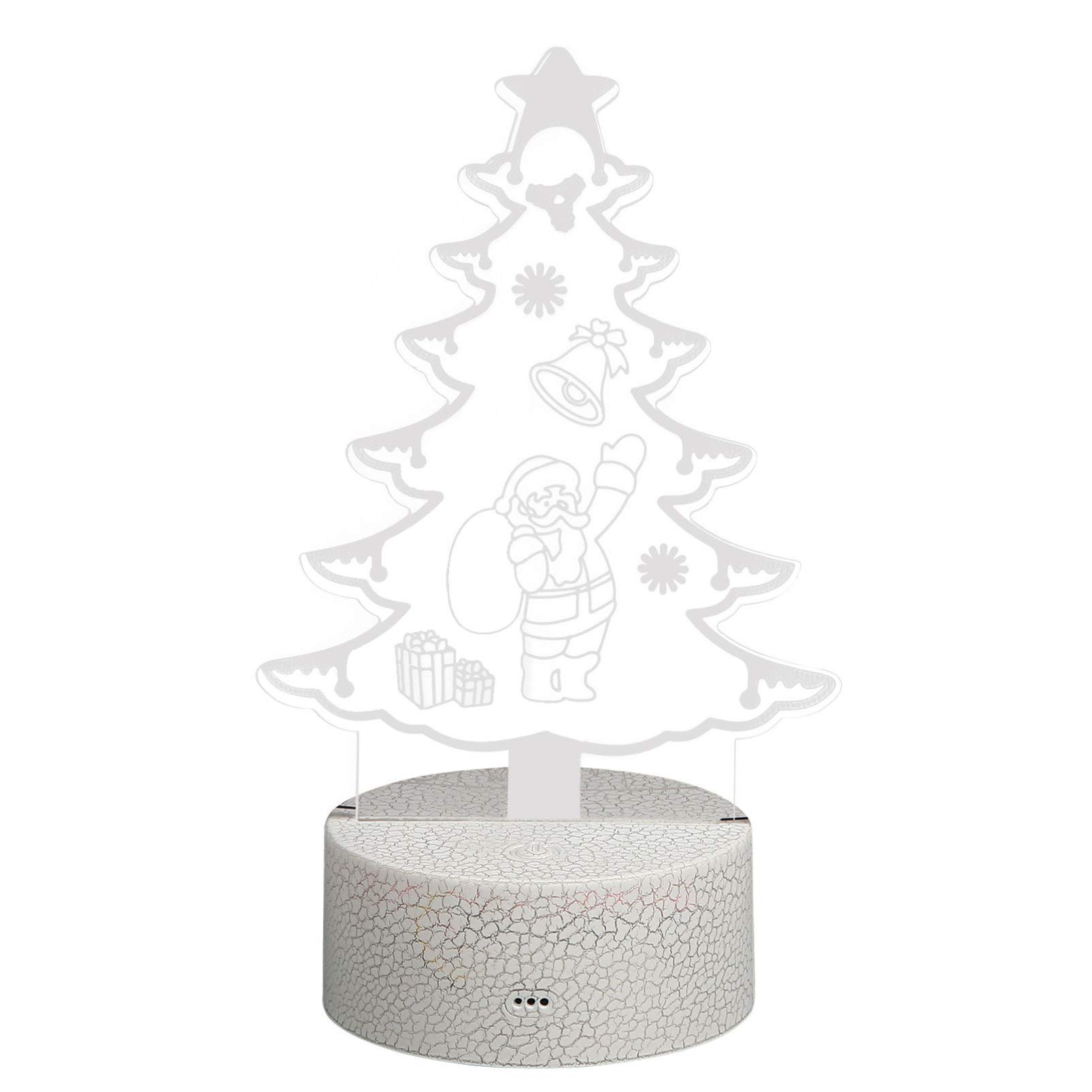 KESYOO 3D Christmas LED Night Light with Remote Control - Color Changing Illusion Lamp for Bedroom, Living Room & Kids Room Decor - Create Magical Holiday Atmosphere & Soothing Night Light for Children - Perfect for Christmas Decorations, Birthday Gifts & Nursery Night Lights