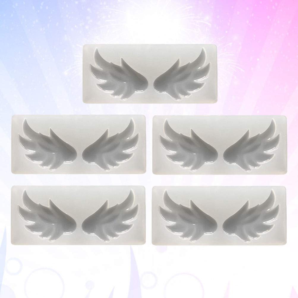 5pcs Wing Silicone Molds for DIY Jewelry, Chocolate, Gummies, Resin, Cookies & Pastry - Perfect for Necklace Pendants, Cake Decorations & Crafting Projects