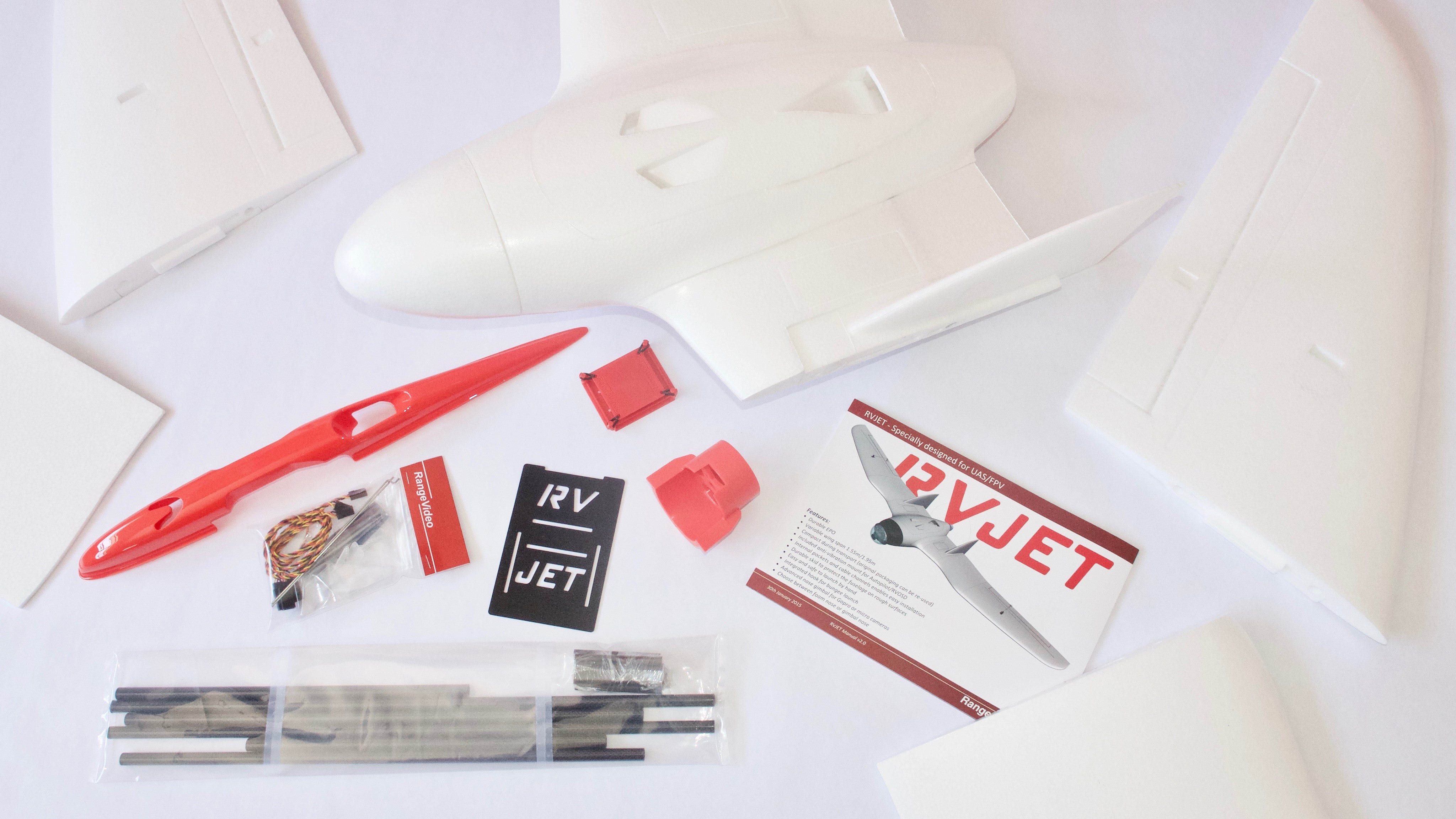 RVJET 1950mm FPV Flying Wing RC Airplane - No Pan/Tilt, No Servos Included - Perfect for Long-Range FPV Flights and Aerial Photography