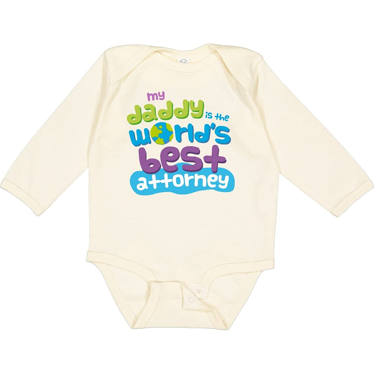 Inktastic Attorney Dad Lawyer Gift - Long Sleeve Baby Bodysuit - Perfect for Law School Graduation, Father's Day & Professional Pride