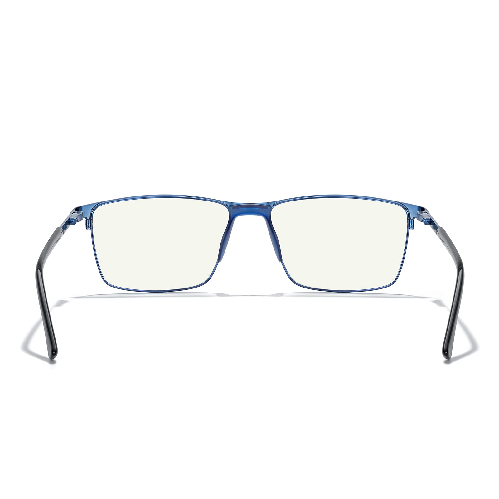 Blue Light Blocking Glasses for Men - Fashion Metal Frame Reading Glasses with Spring Hinge | Reduce Eye Strain for Computer Work, Gaming & Night Reading