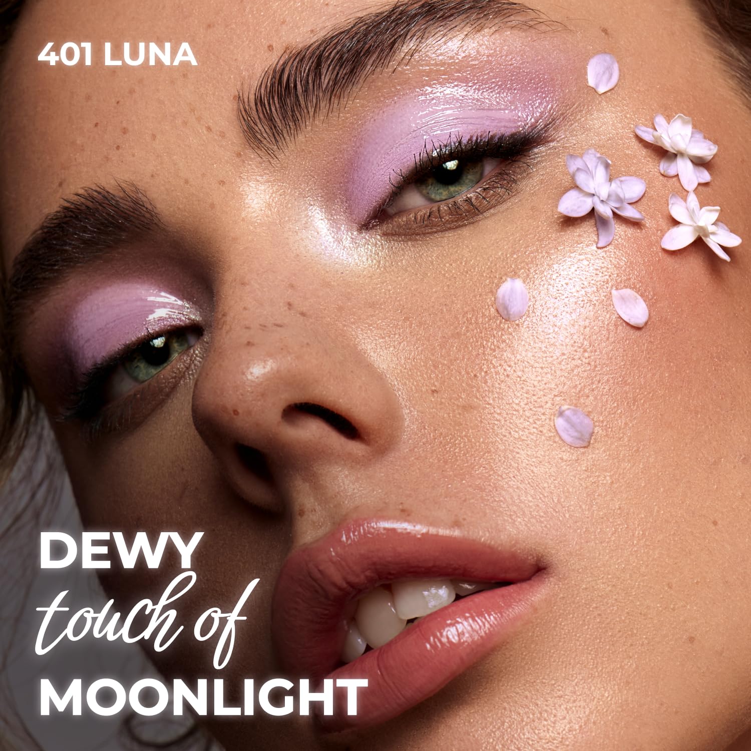 Glow Highlighter & Contour Palette - Deep Vibrant Colors, Natural Shimmer - Vegan, Cruelty-Free Makeup - Compact Travel-Friendly Size (0.13 oz) - Perfect for Face Highlighting, Cheekbone Contouring & Night Out Makeup - Shade 401 Luna