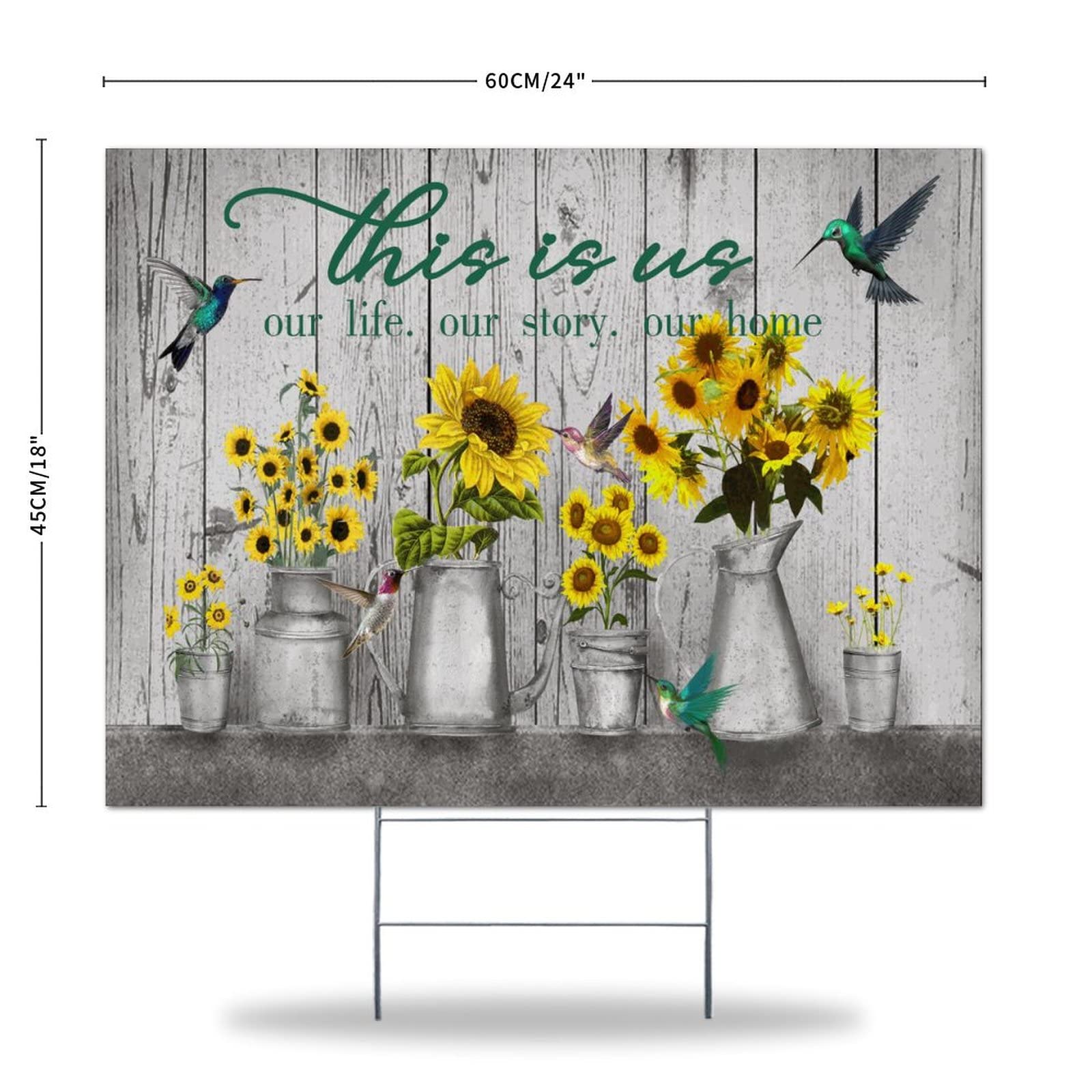 Our Life Our Home Double-Sided Yard Sign - Weatherproof Garden Decor for Sales & Events