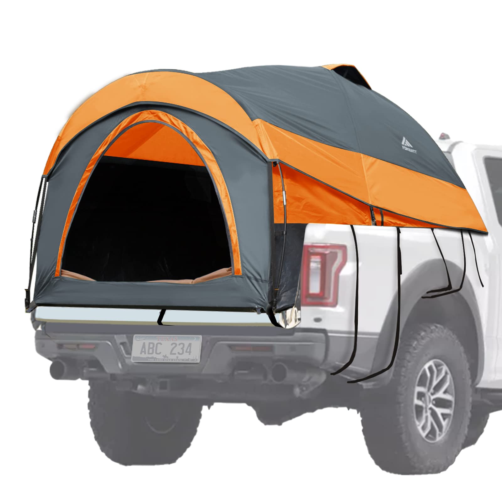 Forceatt Waterproof Truck Bed Tent for 5’-6.5’ Pickup Trucks - PU2000mm Rainproof Camping Shelter, Easy Setup 2-Person Portable Tent for Outdoor Adventures, Camping, Hiking & Fishing | Perfect for Road Trips, Tailgating & Backcountry Exploration