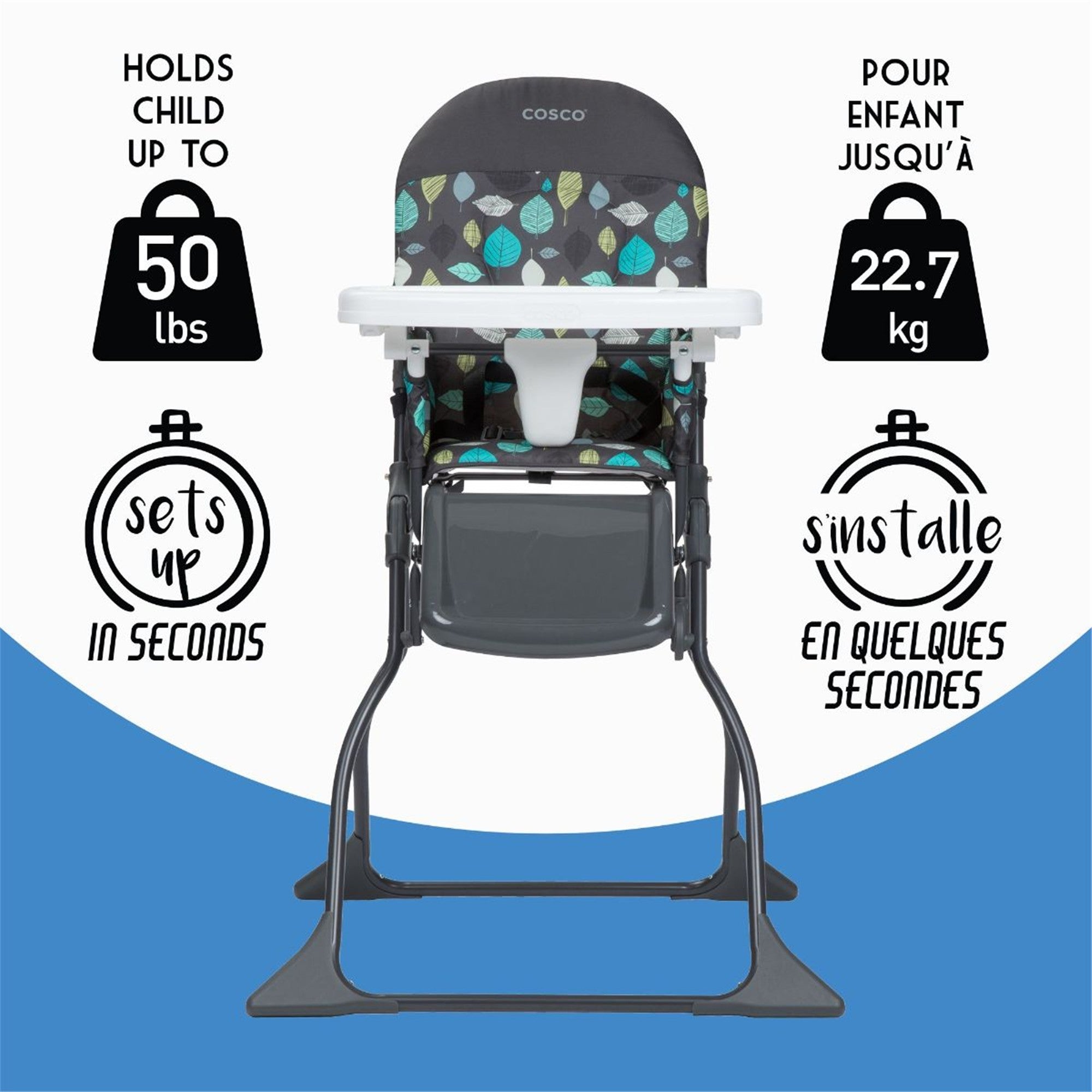 Cosco SimpleFold High Chair for Babies & Toddlers - Lightweight, Portable & Easy to Clean - Perfect for Dining, Travel & Outdoor Use