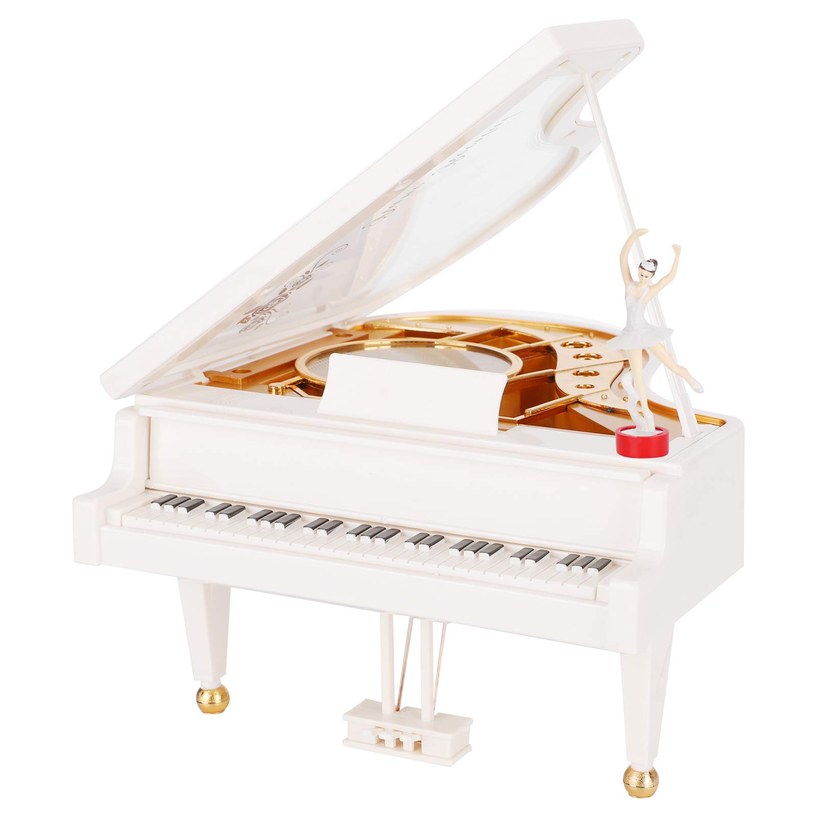 Elegant Piano Music Box with Rotating Ballet Dancer - Hand-Crank Musical Gift for Christmas, Birthday & Wedding - Perfect for Home Decor, Party Favors & Romantic Gifts