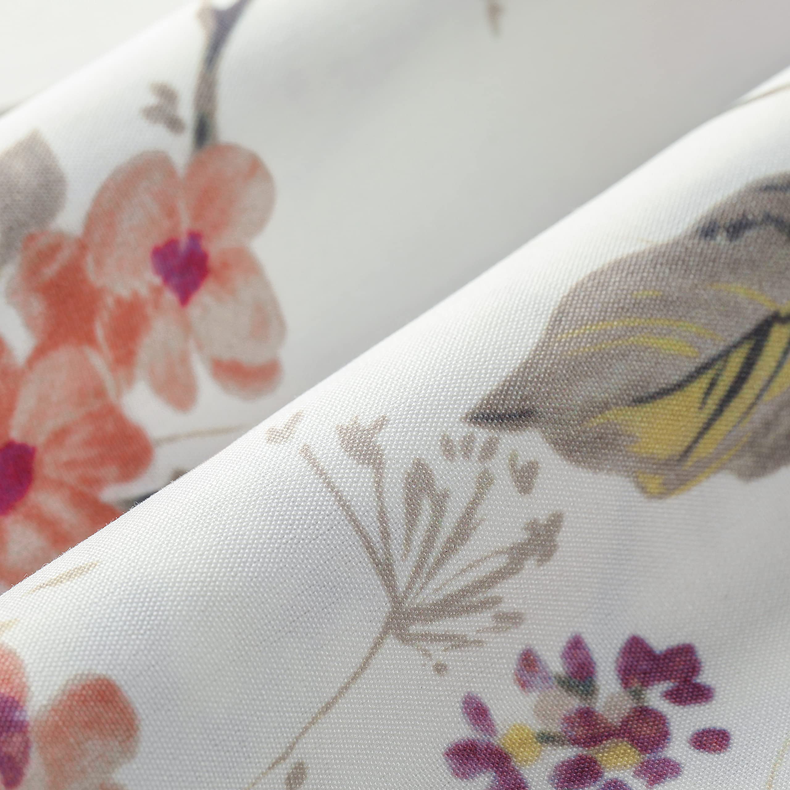 Leeva Office Curtains - Romantic Birds & Plant Print Grommet Top Window Drapes, 2 Panels (52x96 Inches, Purple) - Perfect for Office, Studio & Home Decor