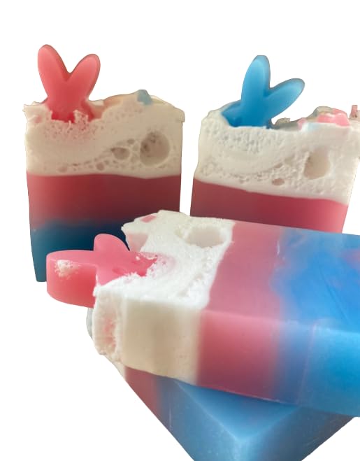 Easter Bunny Cotton Candy Fluffy Top Glycerin Soap Bar - Sweet Scented Handmade Soap for Easter Baskets, Gifts & Stocking Stuffers | Perfect for Spring Celebrations, Party Favors & Bathroom Decor