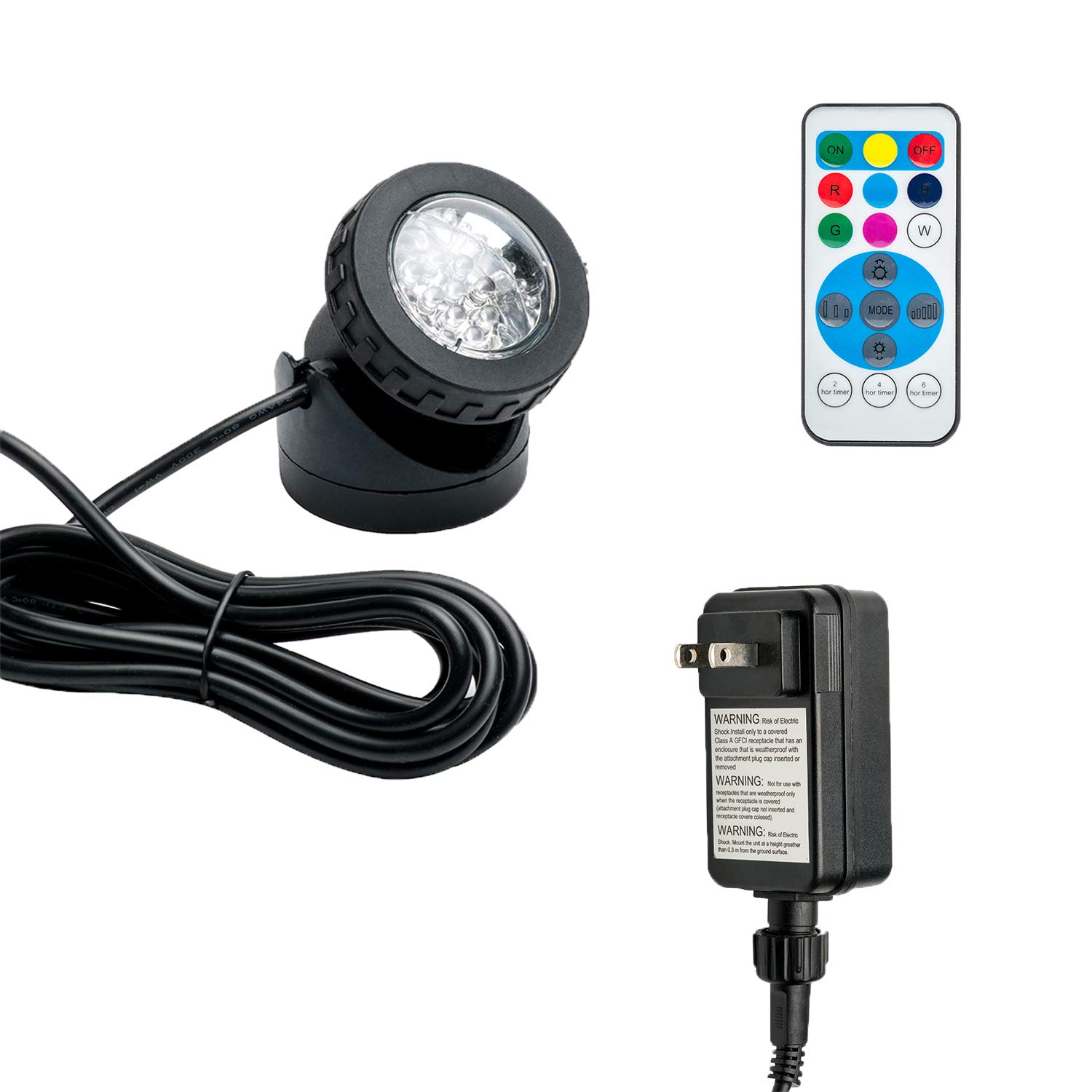 Halloween RGB Underwater Pond Lights - Color Changing Fountain Light with Timer, IP68 Waterproof Submersible LED Landscape Lighting for Outdoor Garden, House, Waterfall (Set of 1) | Perfect for Halloween Decor, Pool Parties & Backyard Ambiance