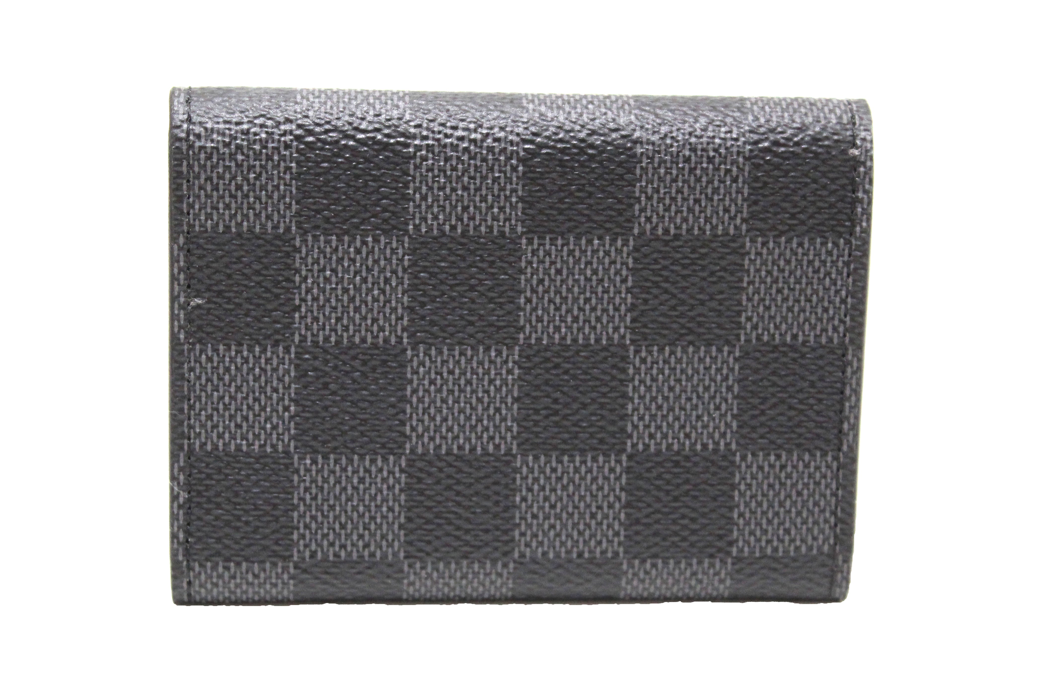 Authentic Louis Vuitton Damier Graphite Business Card Holder Wallet - Luxury Men's Slim Card Case for Business Cards, Credit Cards & ID (Perfect for Office, Travel & Gifting)
