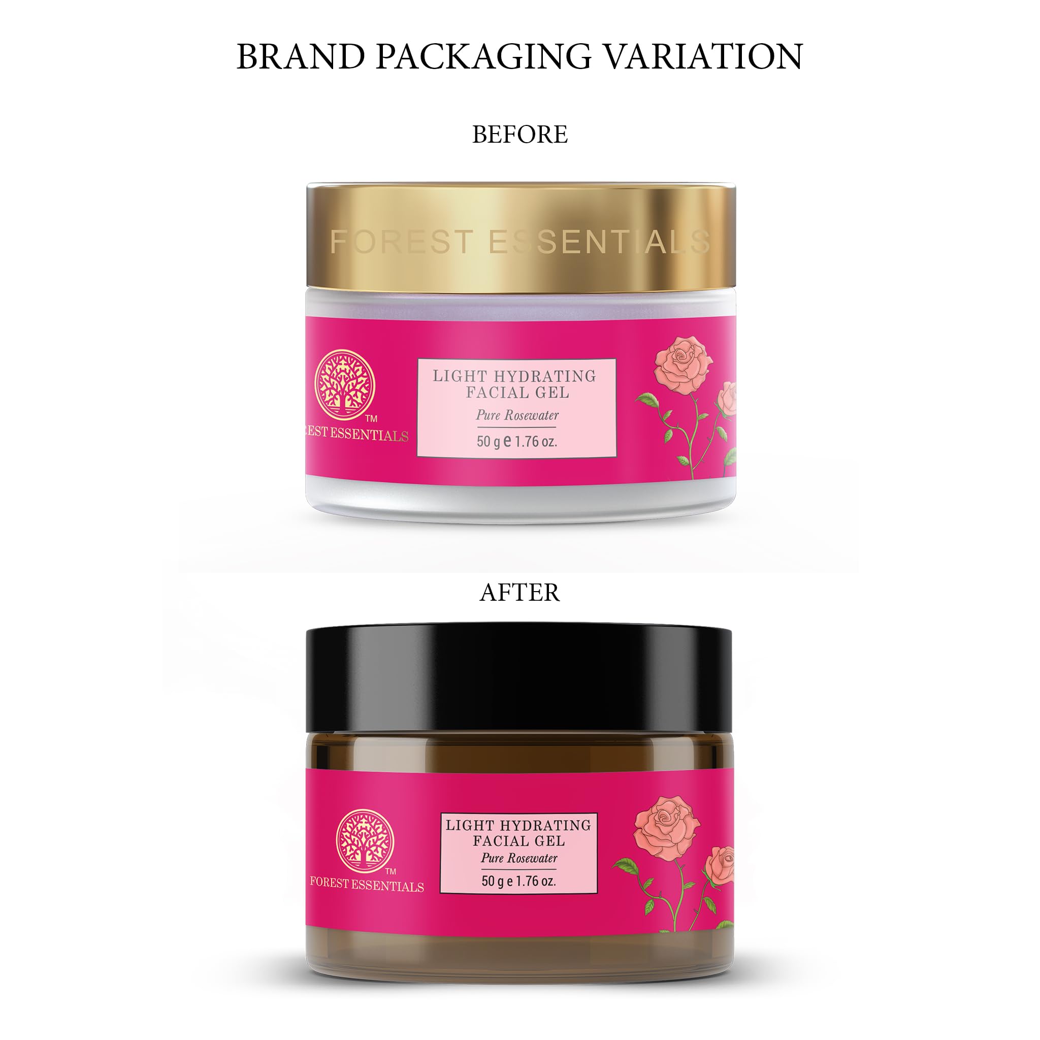Forest Essentials Light Hydrating Facial Gel with Pure Rosewater | Soothing & Renewing Moisturizer for Dry Skin | Unisex Face Gel (50g) | Perfect for Daily Skincare Routine & Post-Sun Care