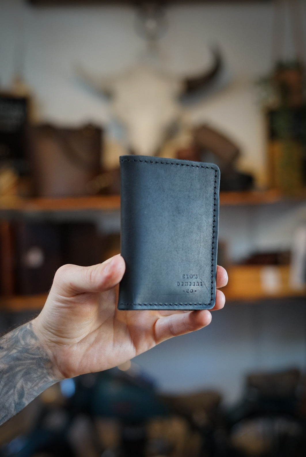 Mini Trucker Wallet - Slim RFID Blocking Bifold Wallet for Men (Flat Black) | Perfect for Travel, Everyday Carry & Minimalist Lifestyle