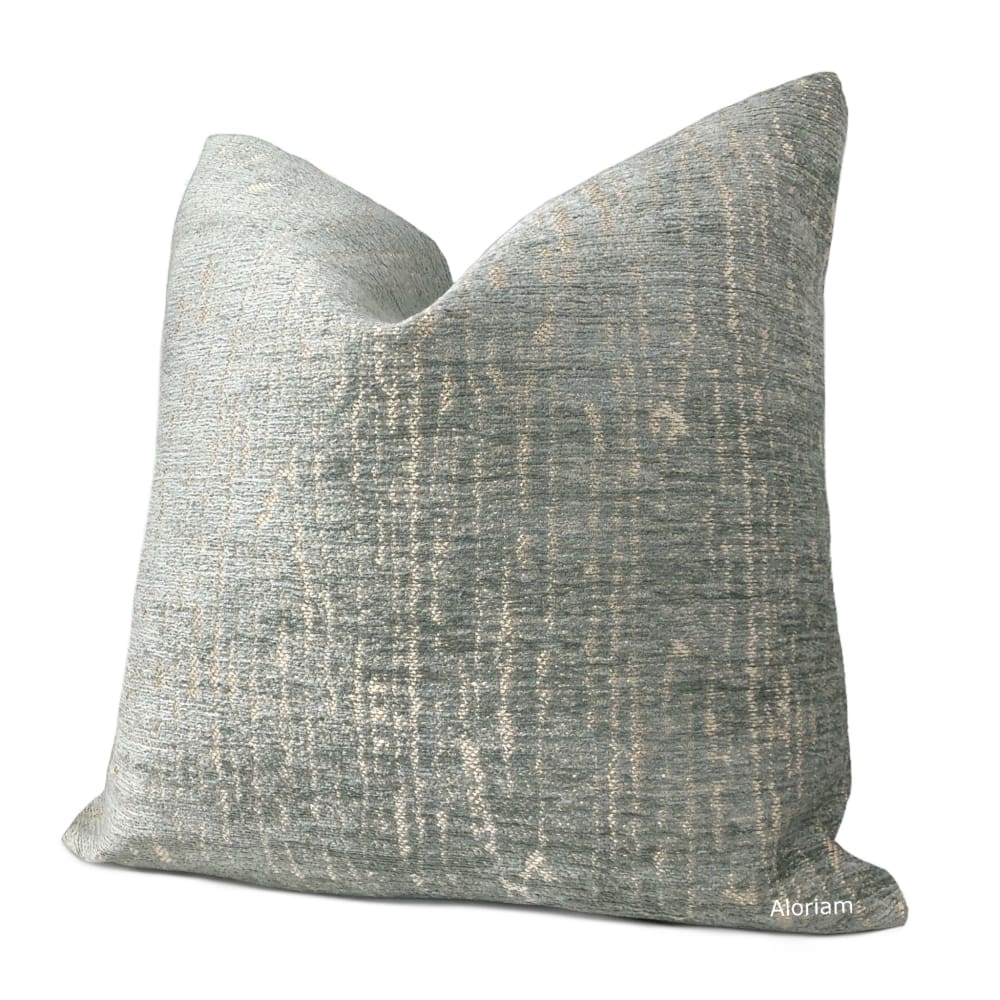 Cerwyn Glacial Green Ecru Textured Pillow Cover - Soft Decorative Throw Pillow Case for Sofa, Bed, Couch - Home Decor & Living Room Accent