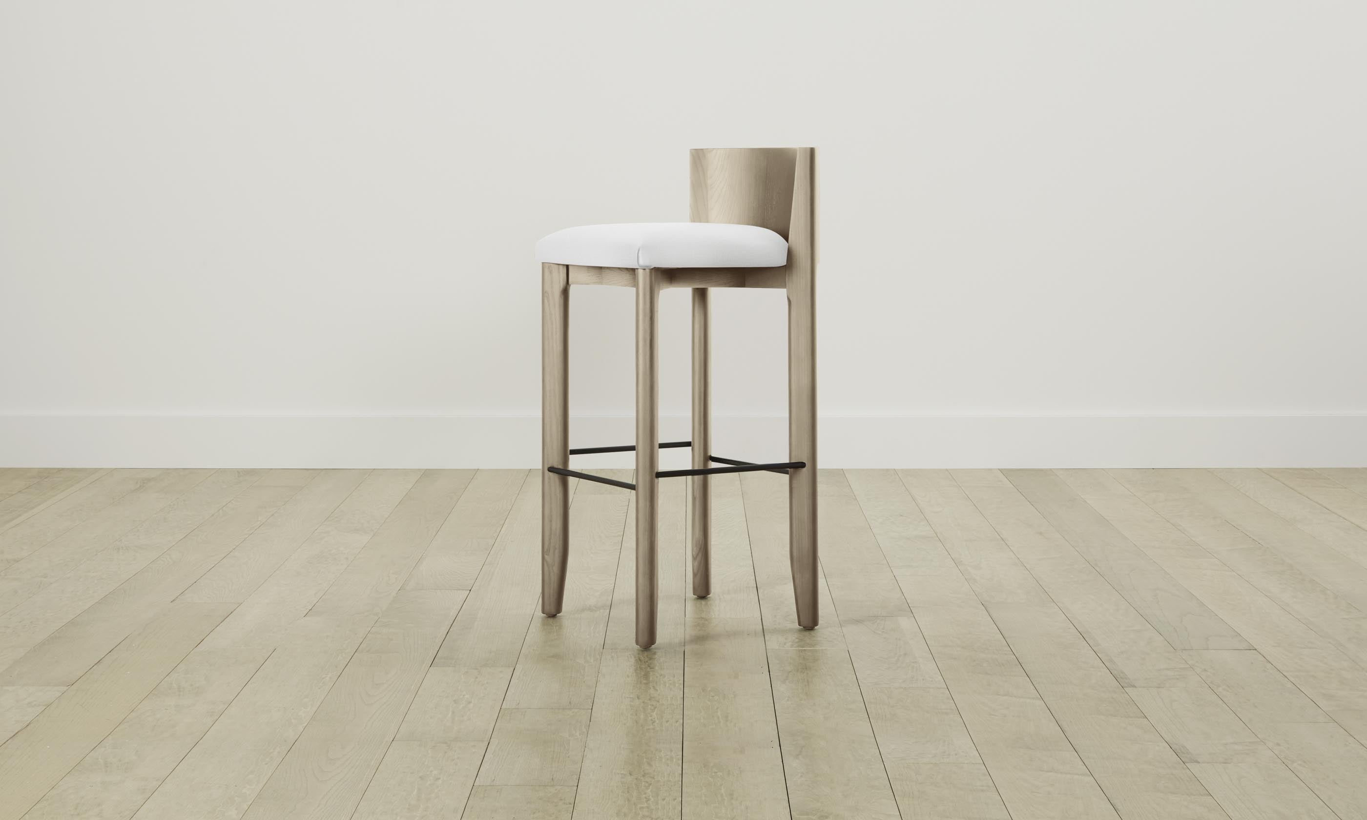 Premium Delancey Bar & Counter Stool - Performance Linen Weave in Pure White - Perfect for Kitchen Islands, Breakfast Bars & Modern Dining Areas