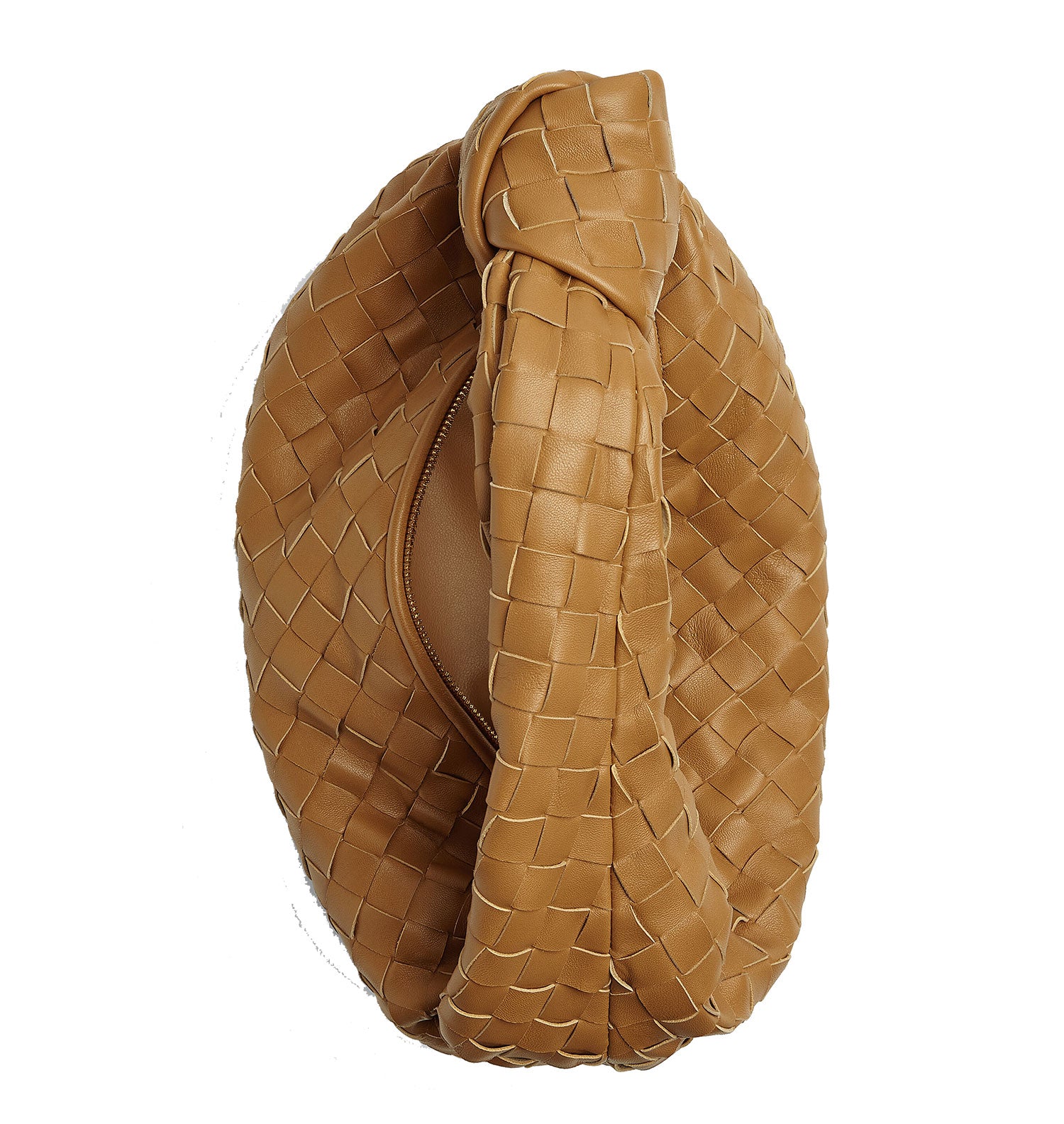 Jodie Small Intrecciato Leather Crossbody Bag for Teens in Caramel - Perfect for School, Travel & Everyday Use