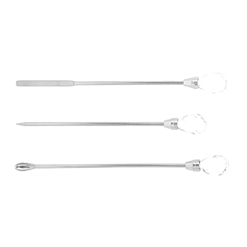 3Pcs Transparent Nail Spatula Set - Anti-Corrosion Lightweight Nail Art Spoon for Picking Up Nail Decorations & Mixing Nail Polish Glitter Powder - Perfect for DIY Manicures, Nail Salons & Home Nail Art