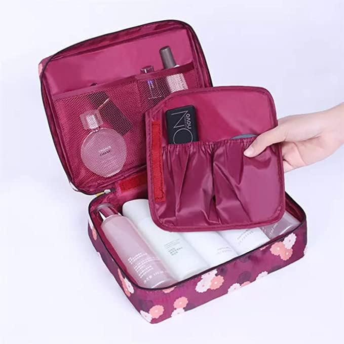Trexee Waterproof Hanging Cosmetic Bag Organizer - Multi-Pocket Travel Makeup Pouch for Toiletries | Portable Makeup Case for Women | Perfect for Travel, Gym, and Daily Use