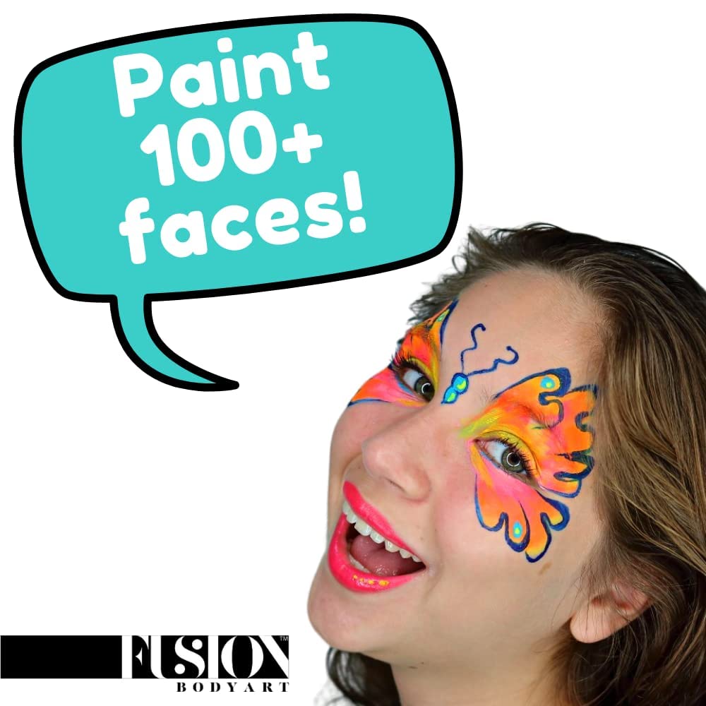Fusion Body Art Pro Face Paint - Pearl Peacock Magic (25g) | Professional Water-Activated Shimmery Metallic Makeup Cake for Face & Body | Hypoallergenic, Non-Toxic & Safe | Perfect for Halloween, Cosplay, Theater & Festival Body Art